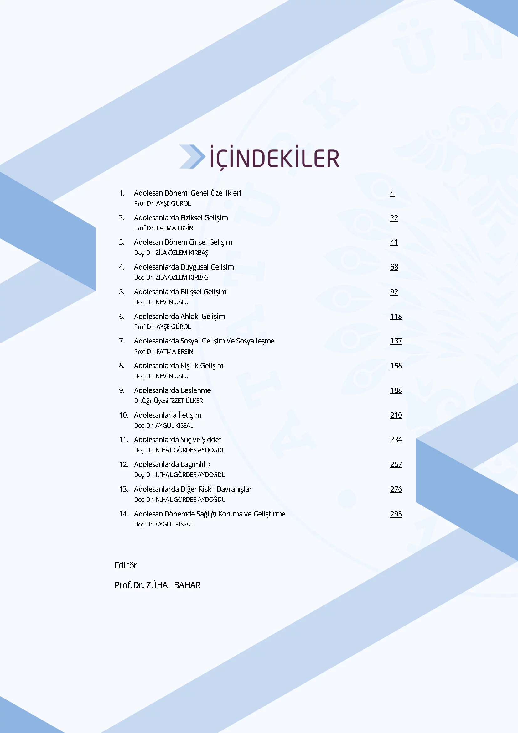 İçindekiler - Adolesan Dönemde Gelişim