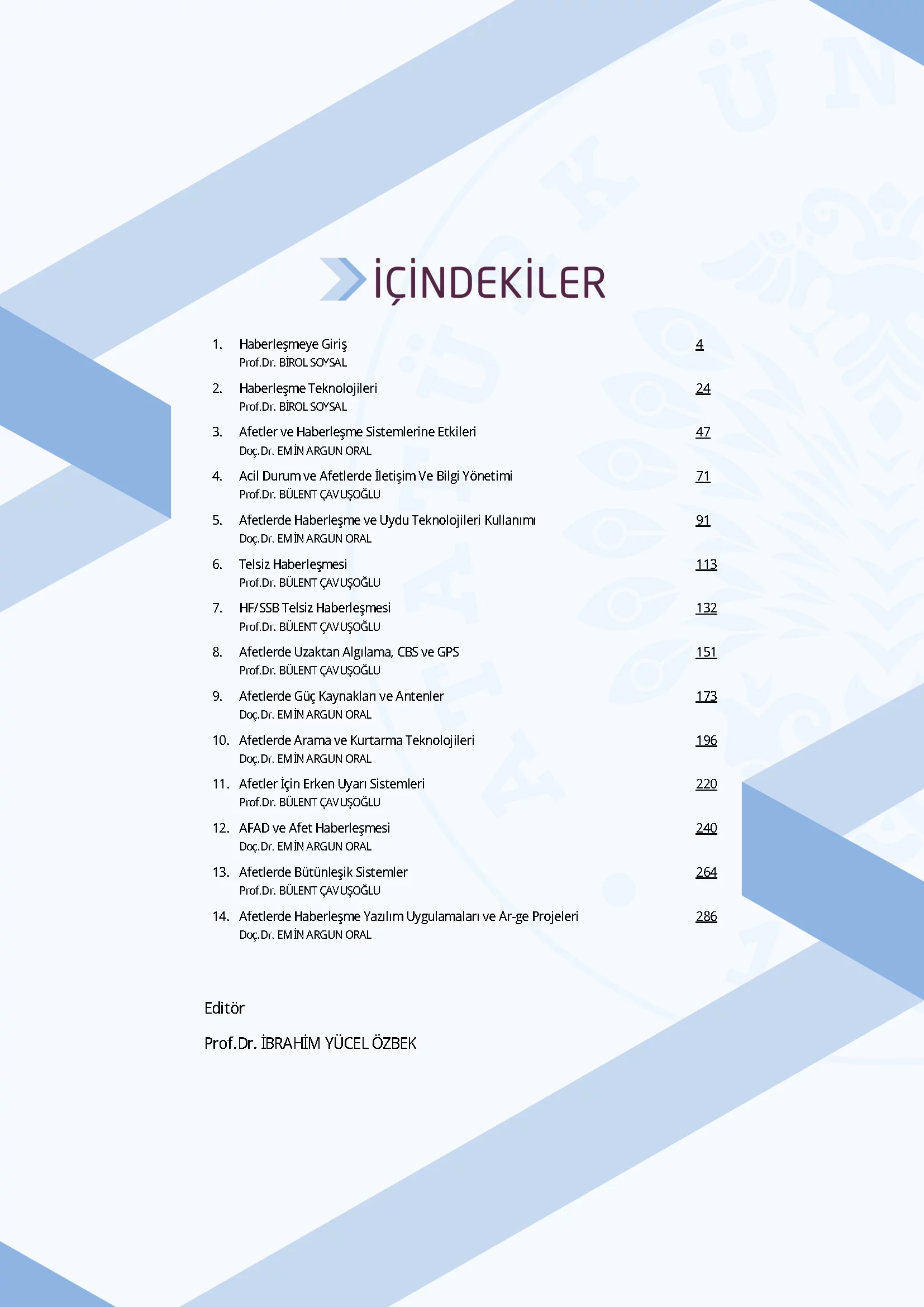 İçindekiler - Afetlerde Haberleşme