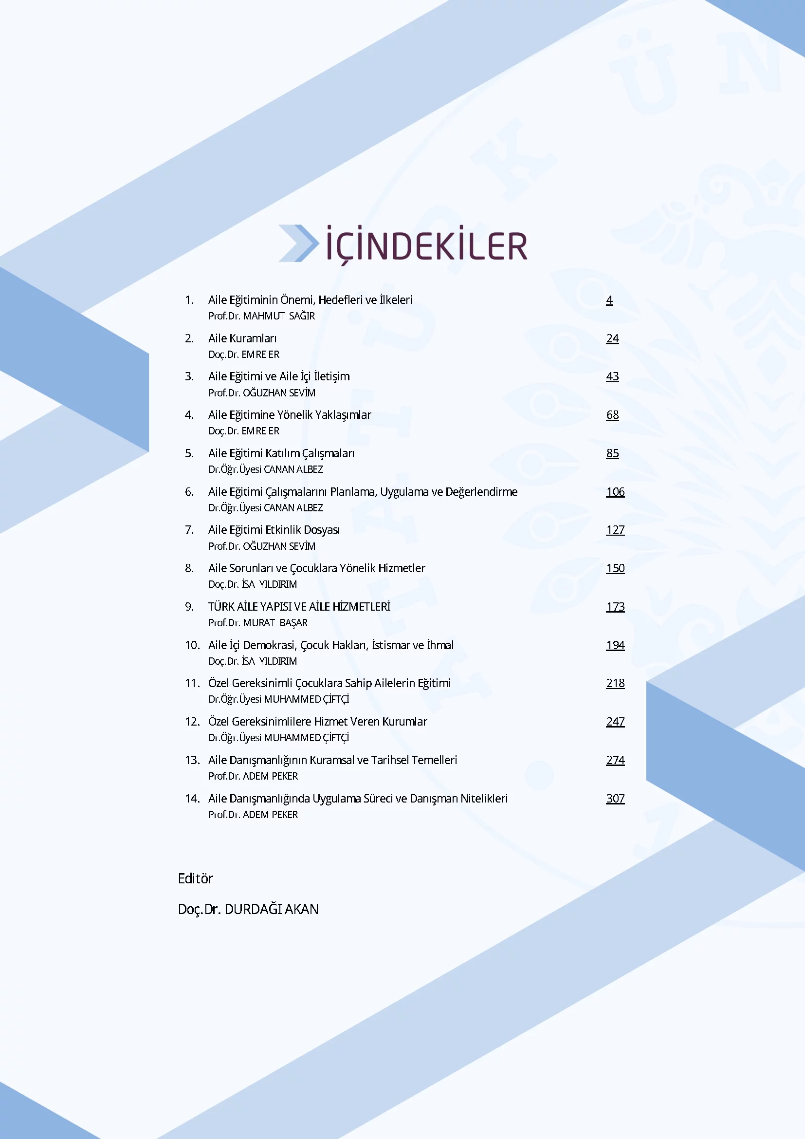 İçindekiler - Aile Eğitimi