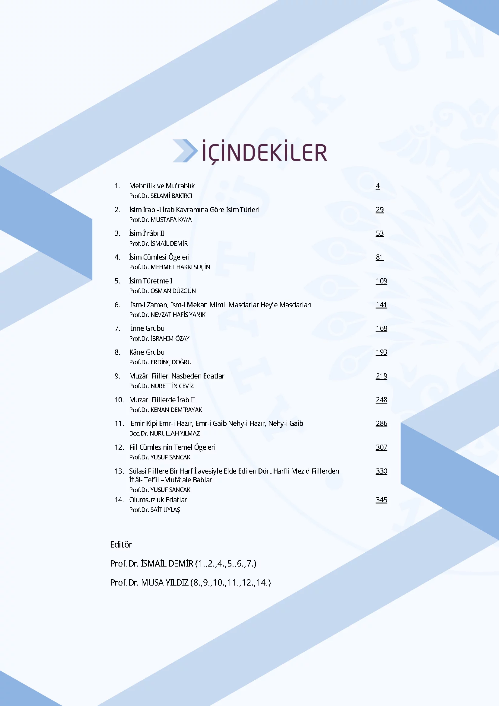 İçindekiler - Arapça II