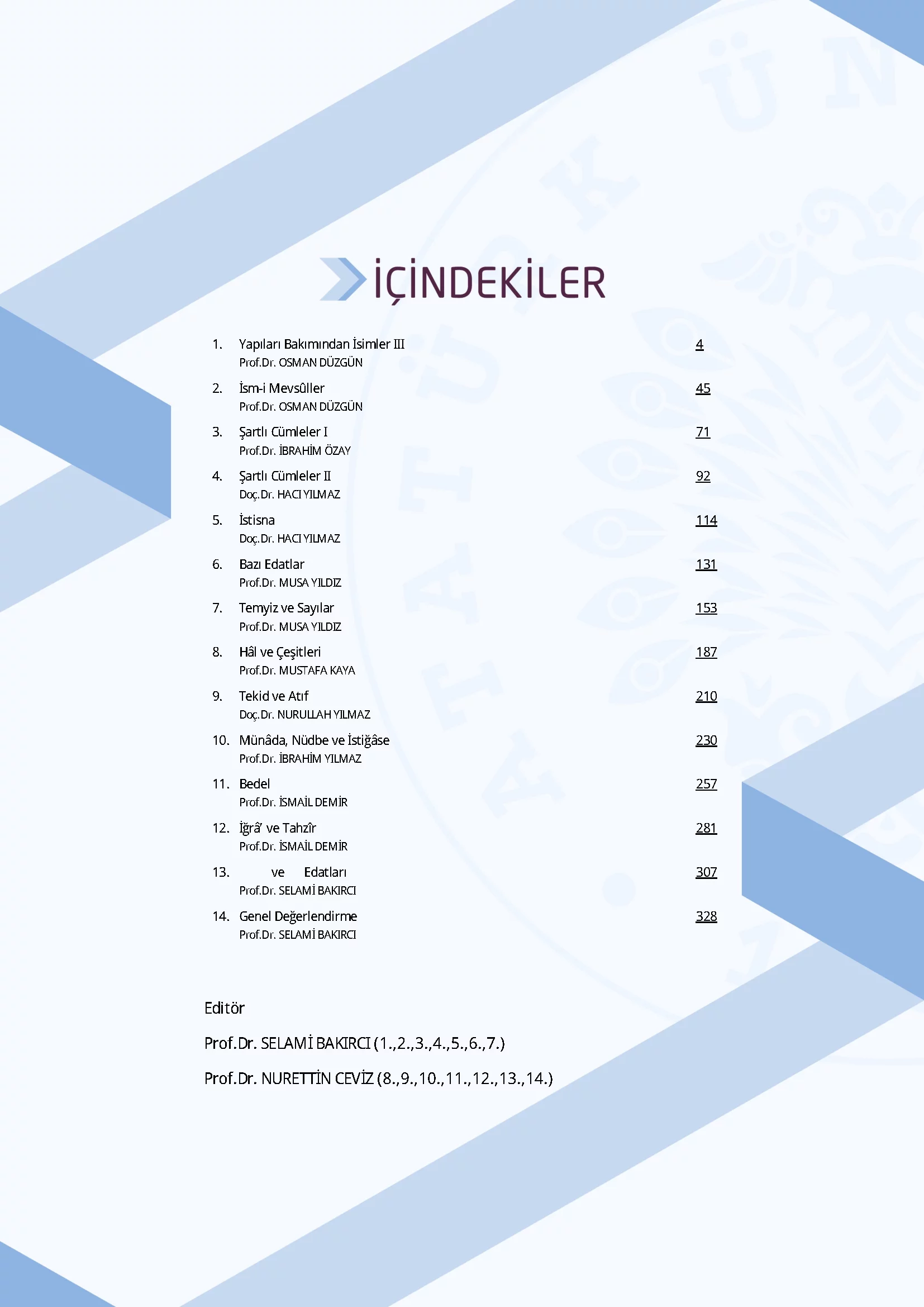 İçindekiler - Arapça IV