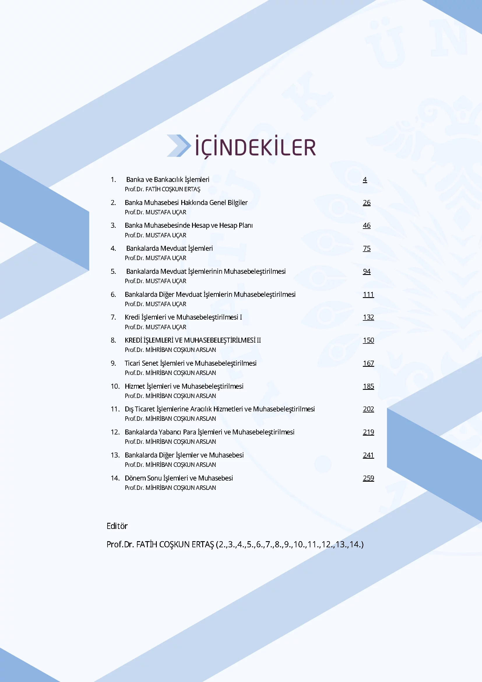 İçindekiler - Banka Muhasebesi