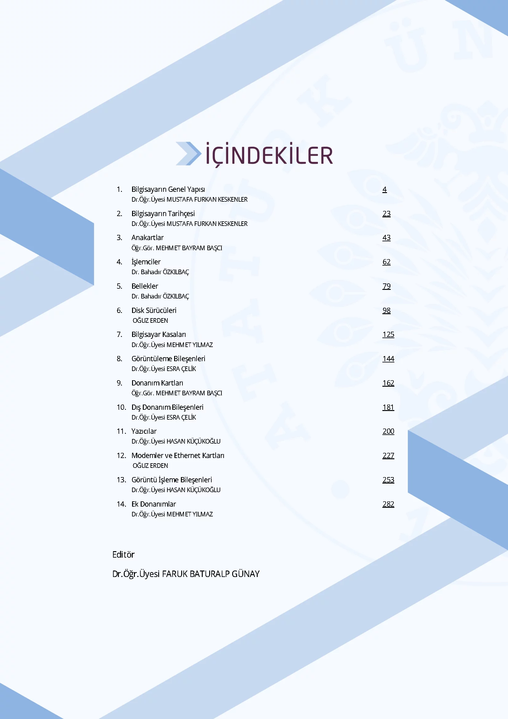 İçindekiler - Bilgisayar Donanımı