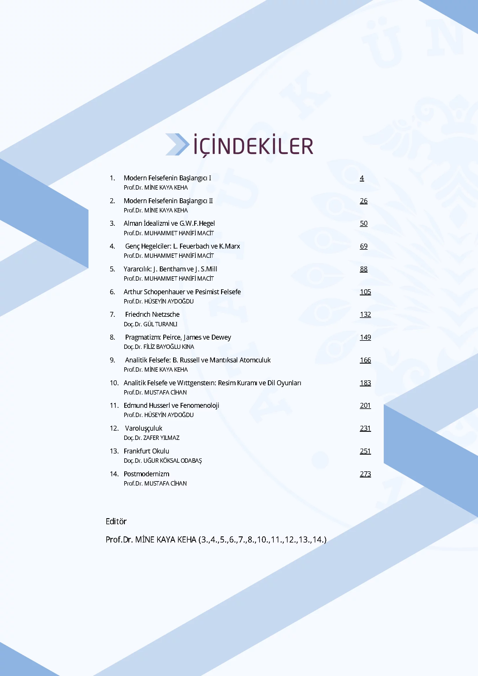 İçindekiler - Çağdaş Felsefe Akımları