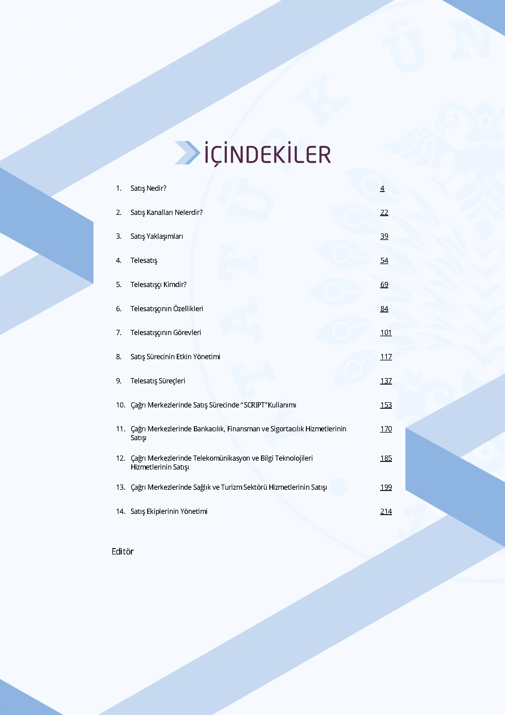 İçindekiler - Çağrı Merkezleri İçin Temel Satış Teknikleri