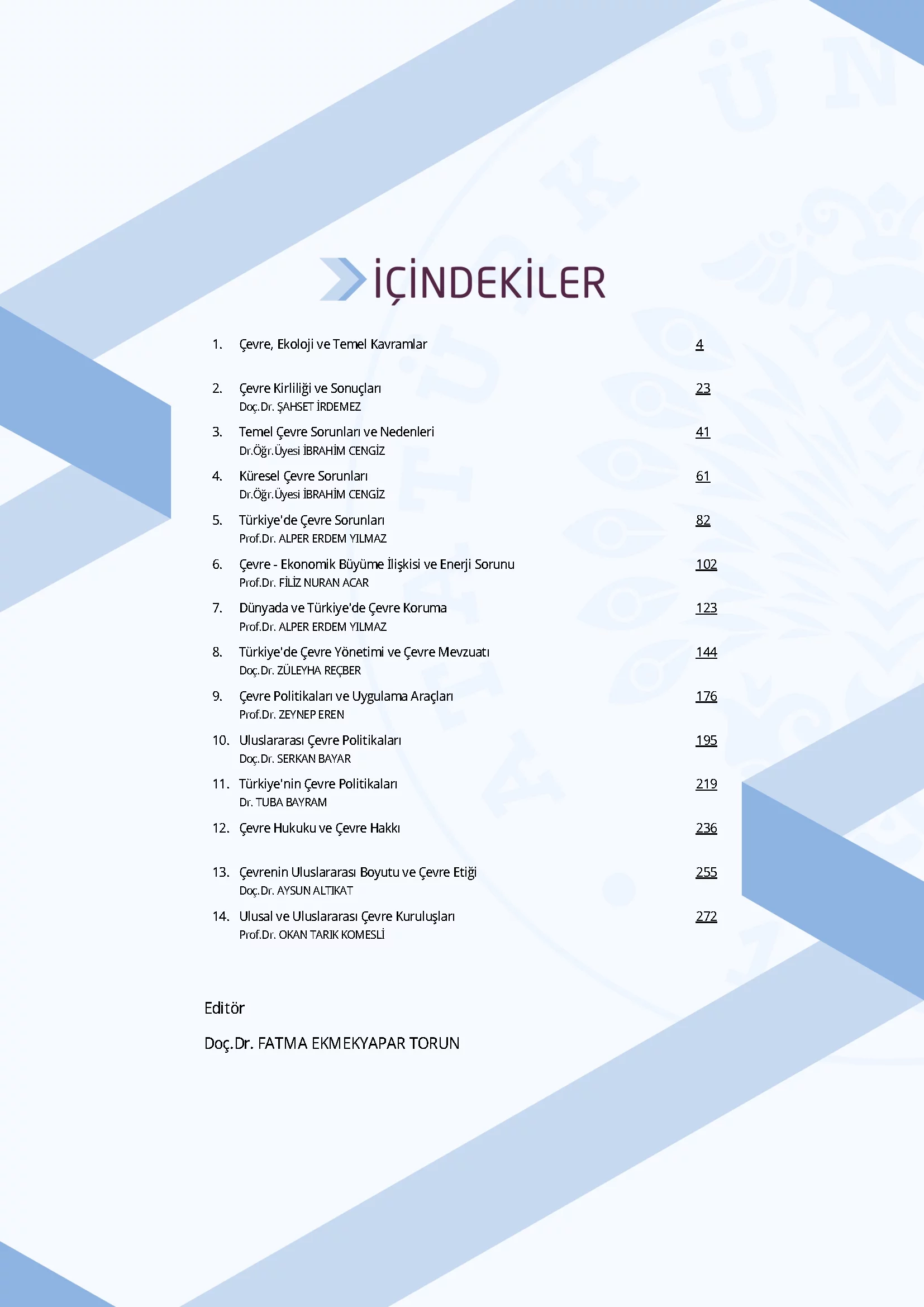 İçindekiler - Çevre Politikaları