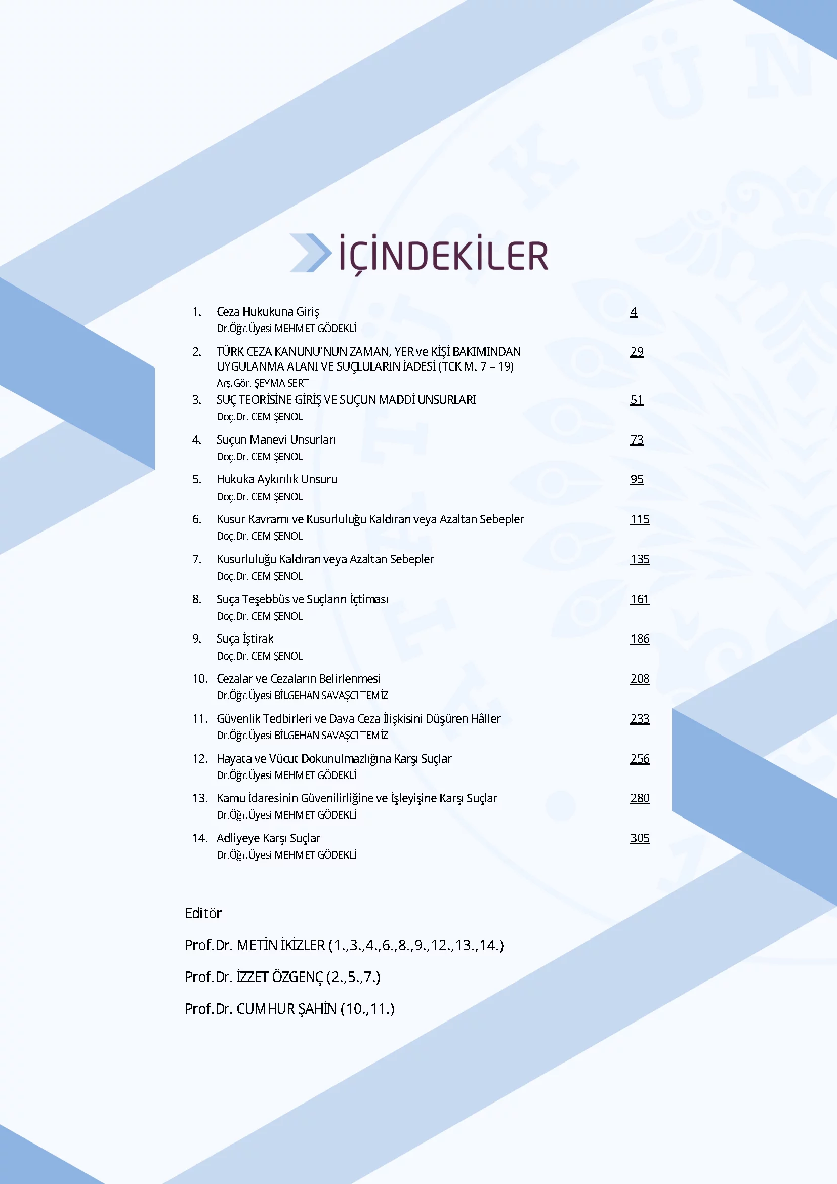 İçindekiler - Ceza Hukuku