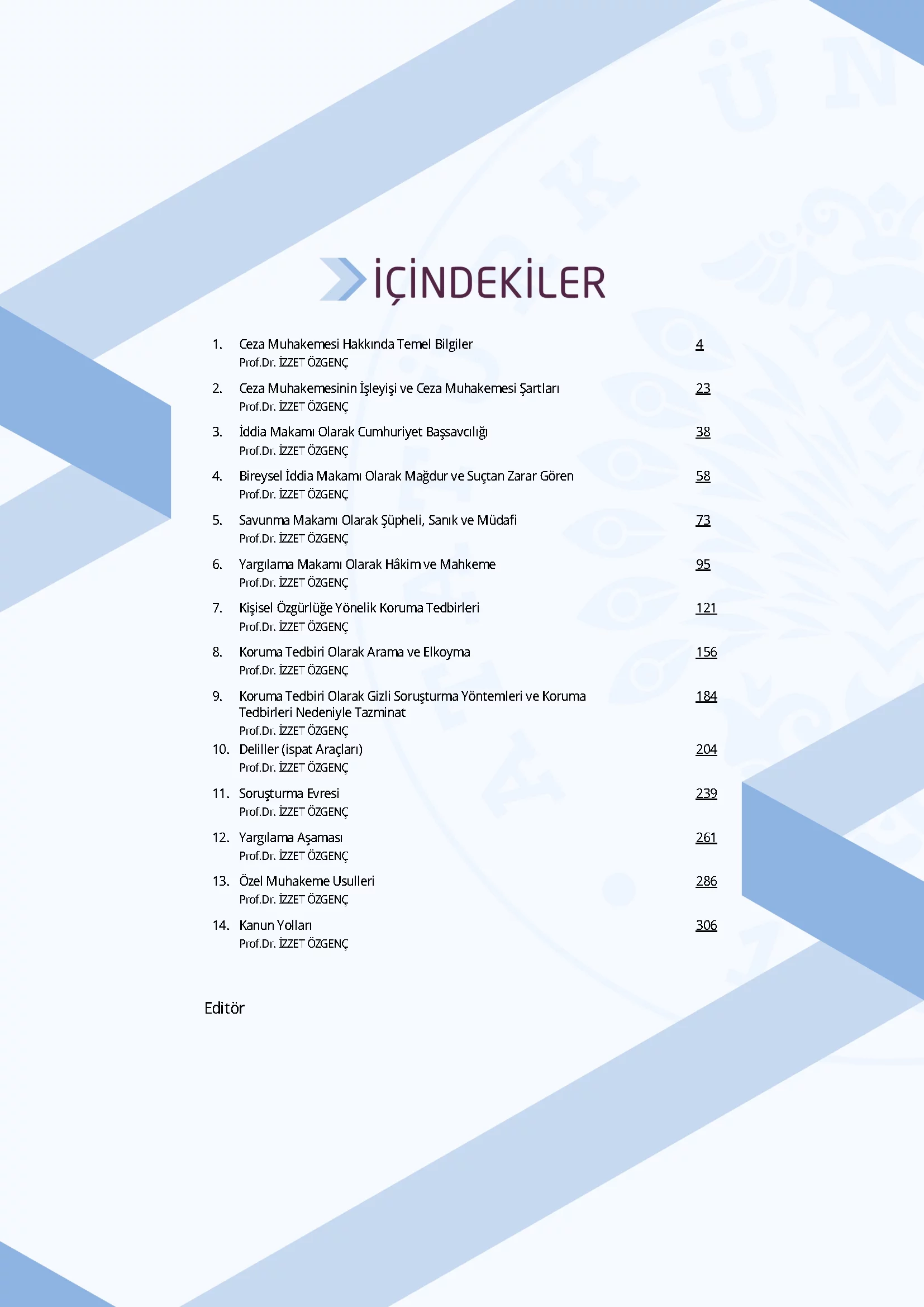 İçindekiler - Ceza Muhakemesi Hukuku