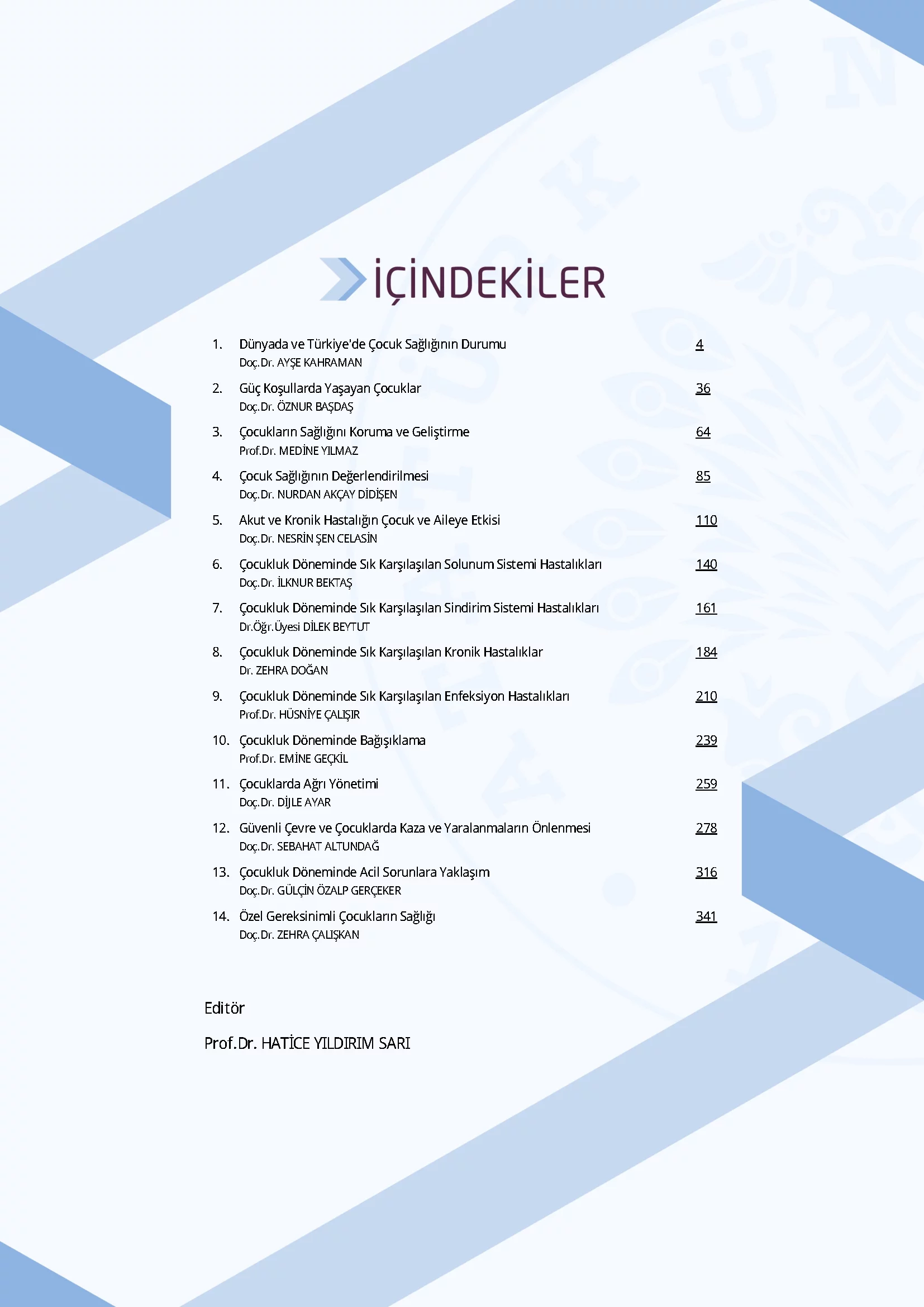 İçindekiler - Çocuk Sağlığı ve Hastalıkları