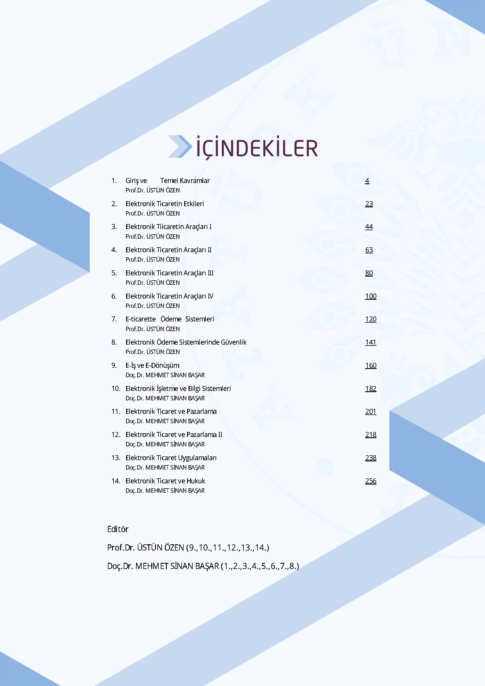 İçindekiler - E-Ticaret