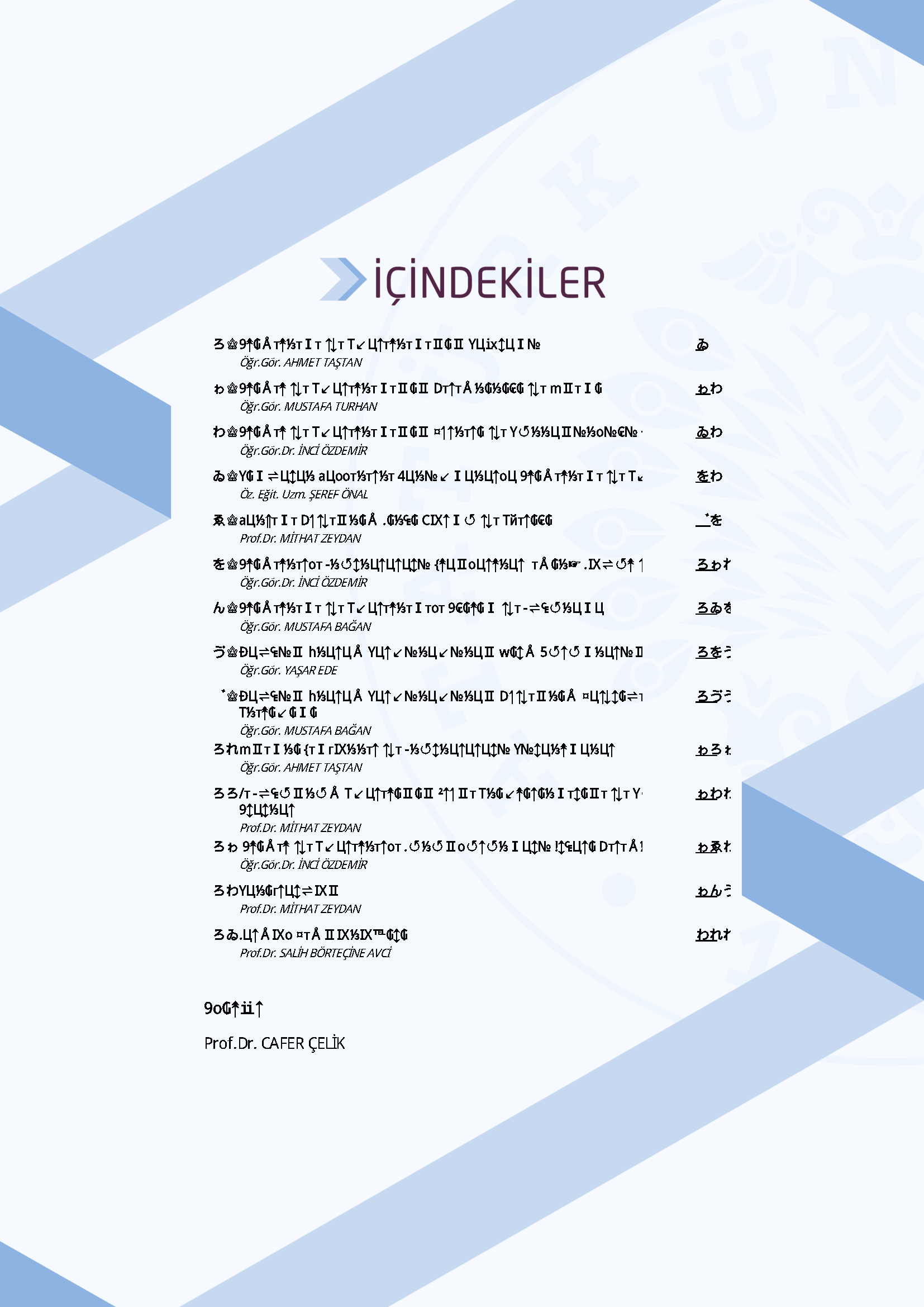 İçindekiler - Etiketleme ve İşaretleme