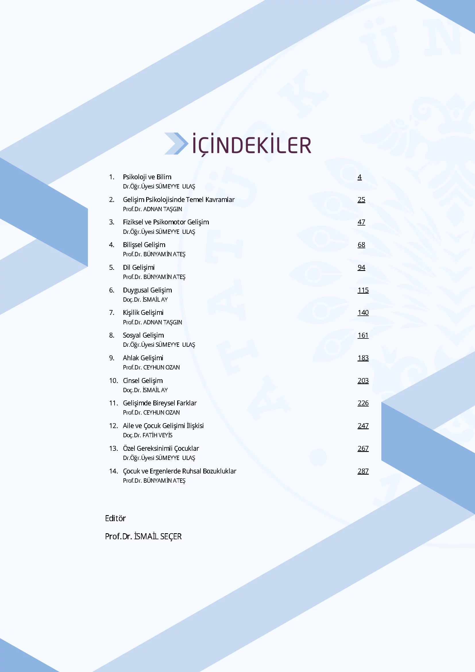 İçindekiler - Gelişim Psikolojisi