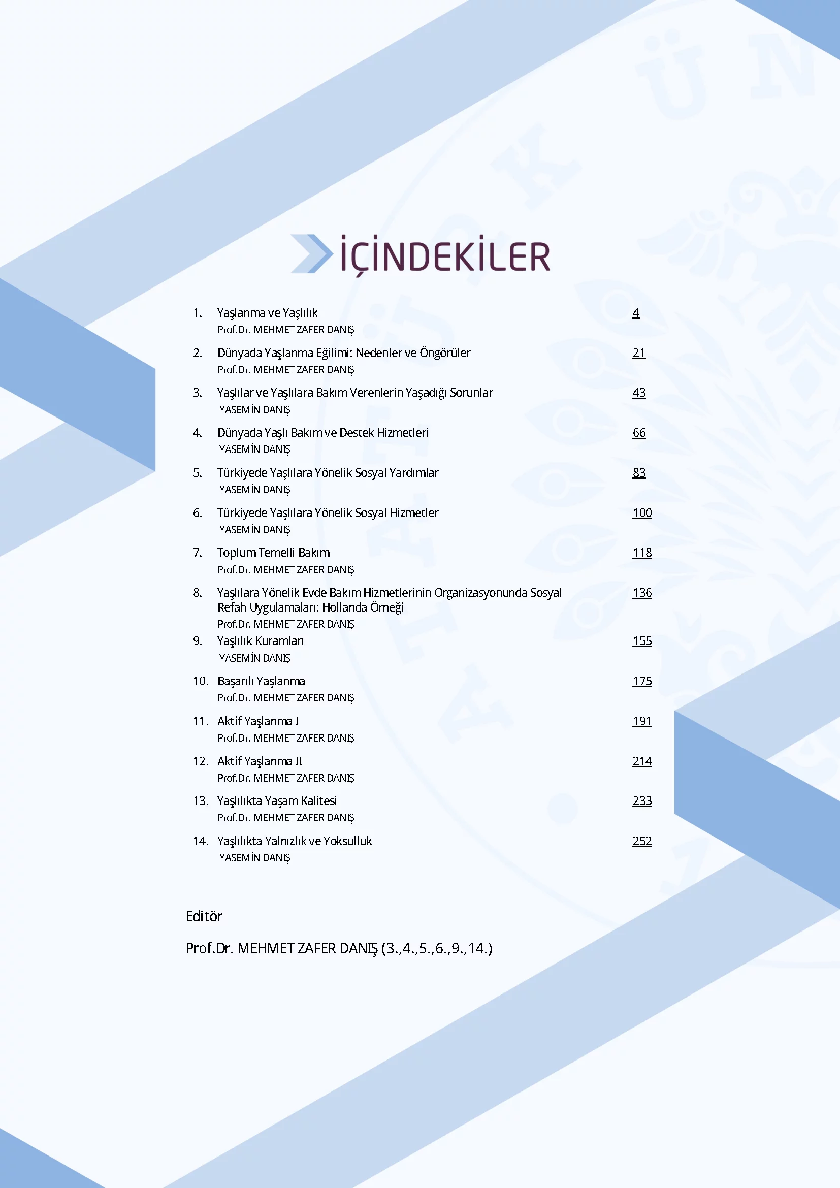 İçindekiler - Gerontolojik Sosyal Hizmet