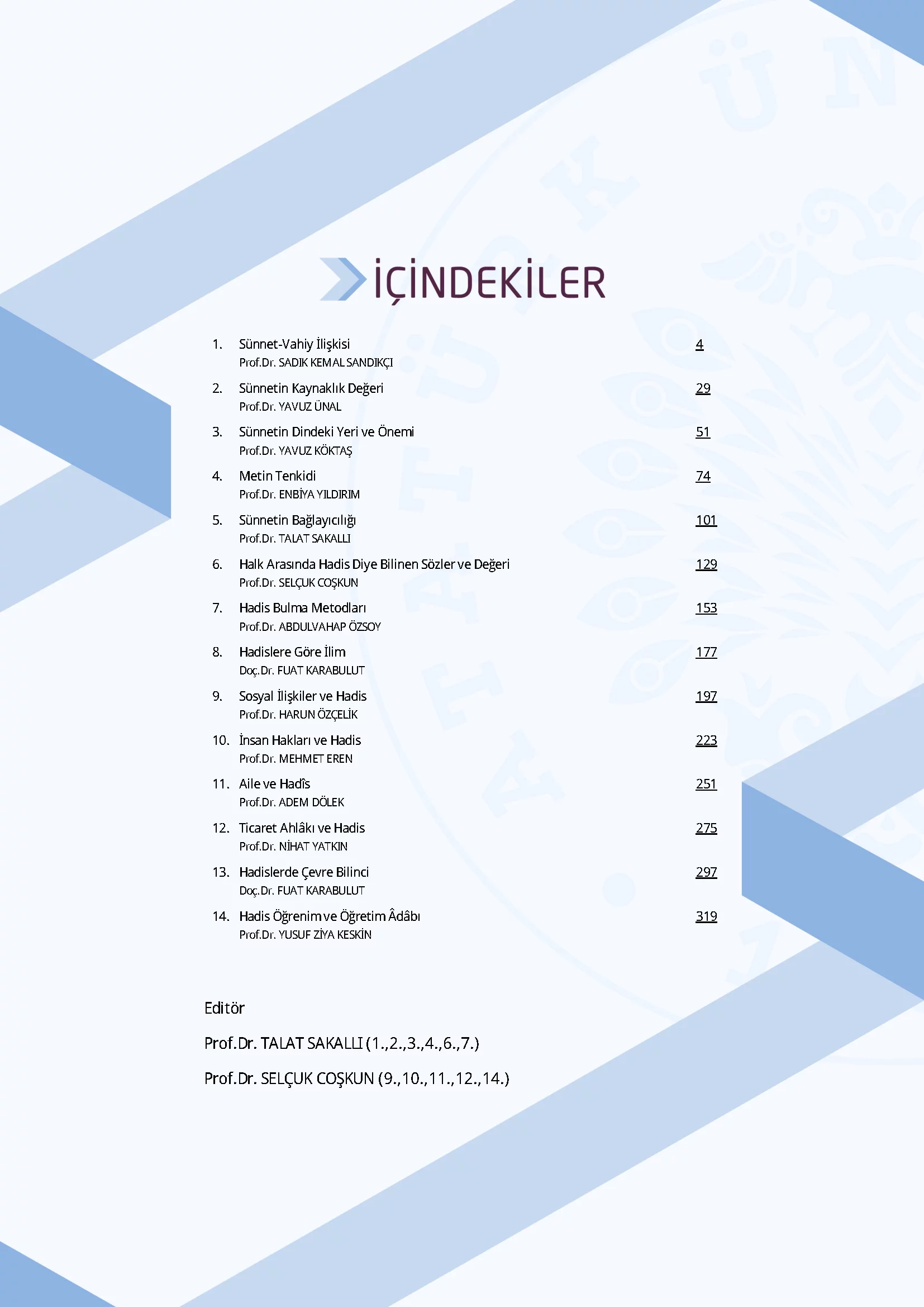 İçindekiler - Hadis