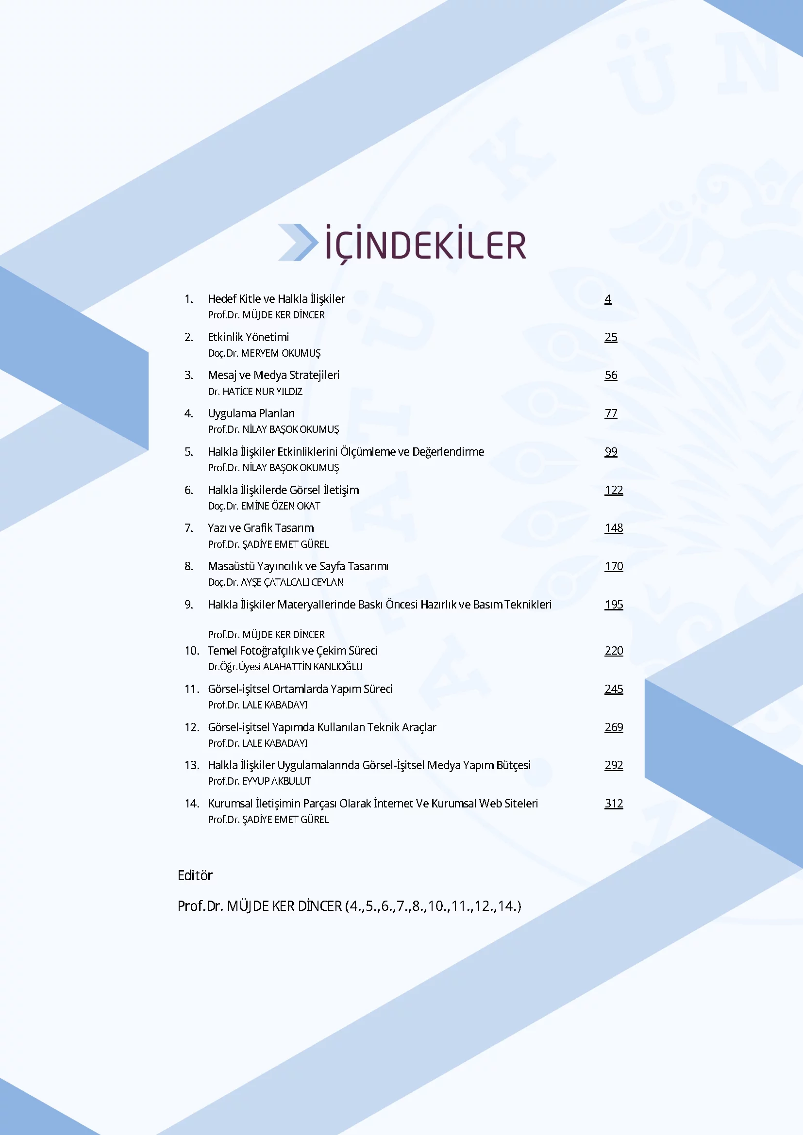 İçindekiler - Halkla İlişkilerde Uygulama Teknikleri