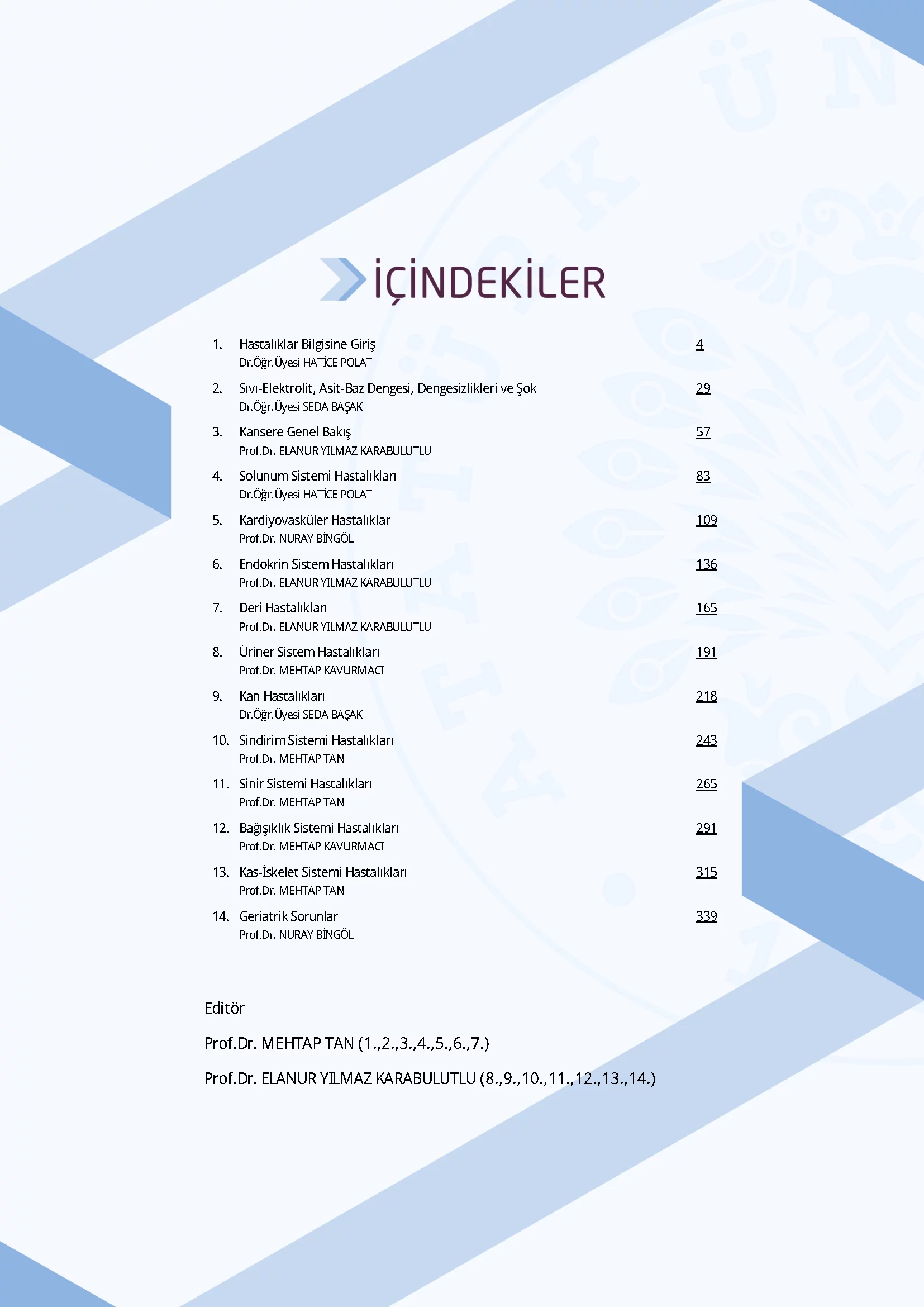 İçindekiler - Hastalıklar Bilgisi