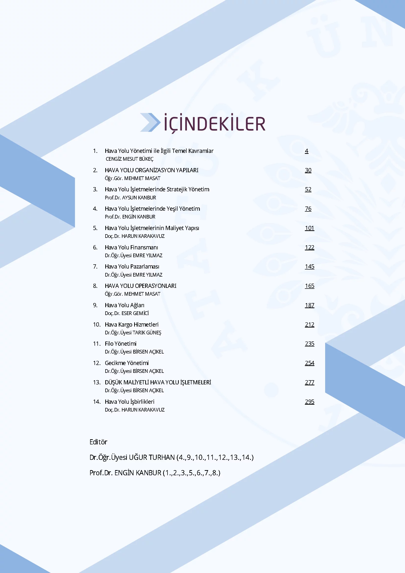 İçindekiler - Hava Yolu Yönetimi