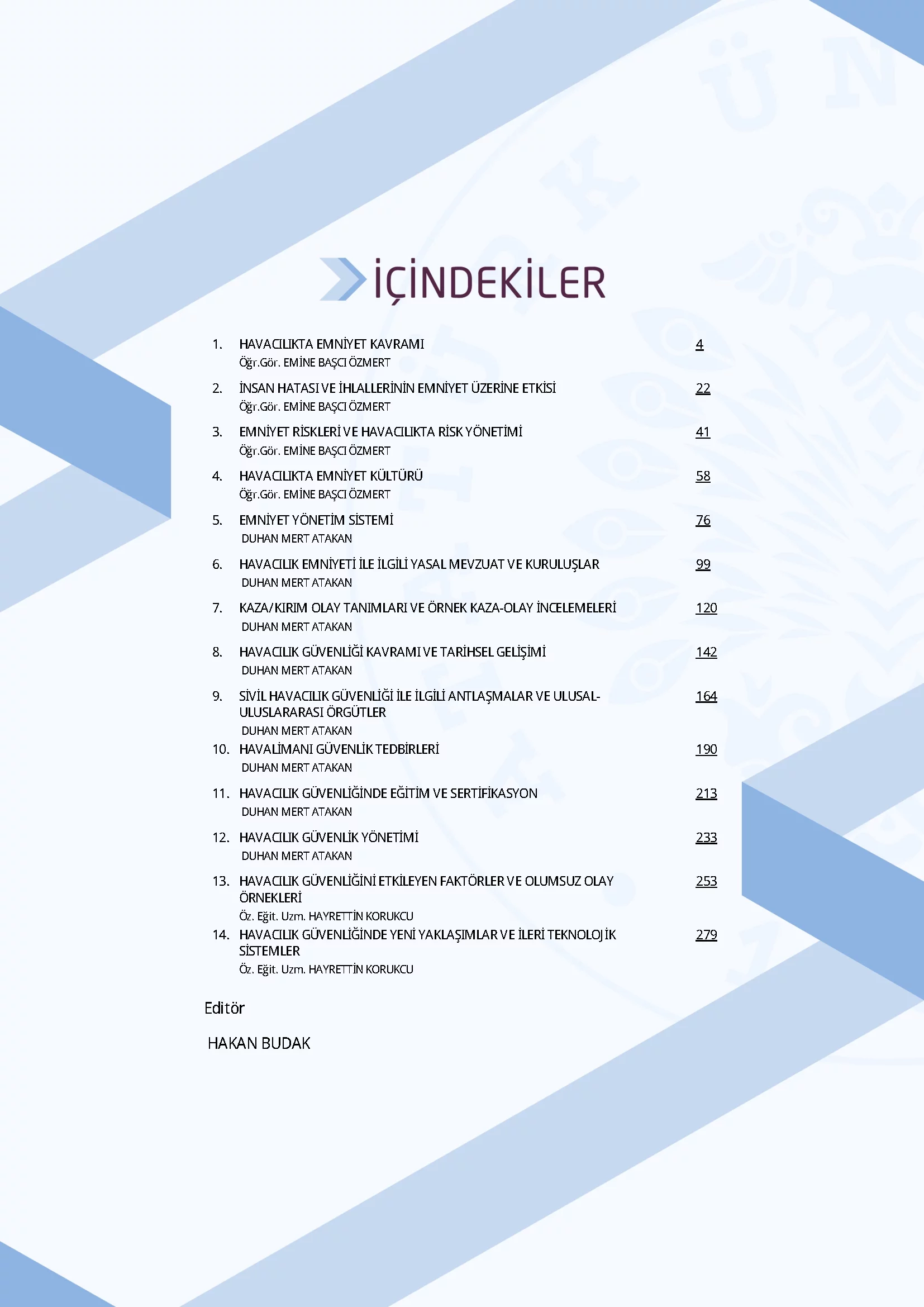 İçindekiler - Havacılık Emniyeti ve Güvenliği