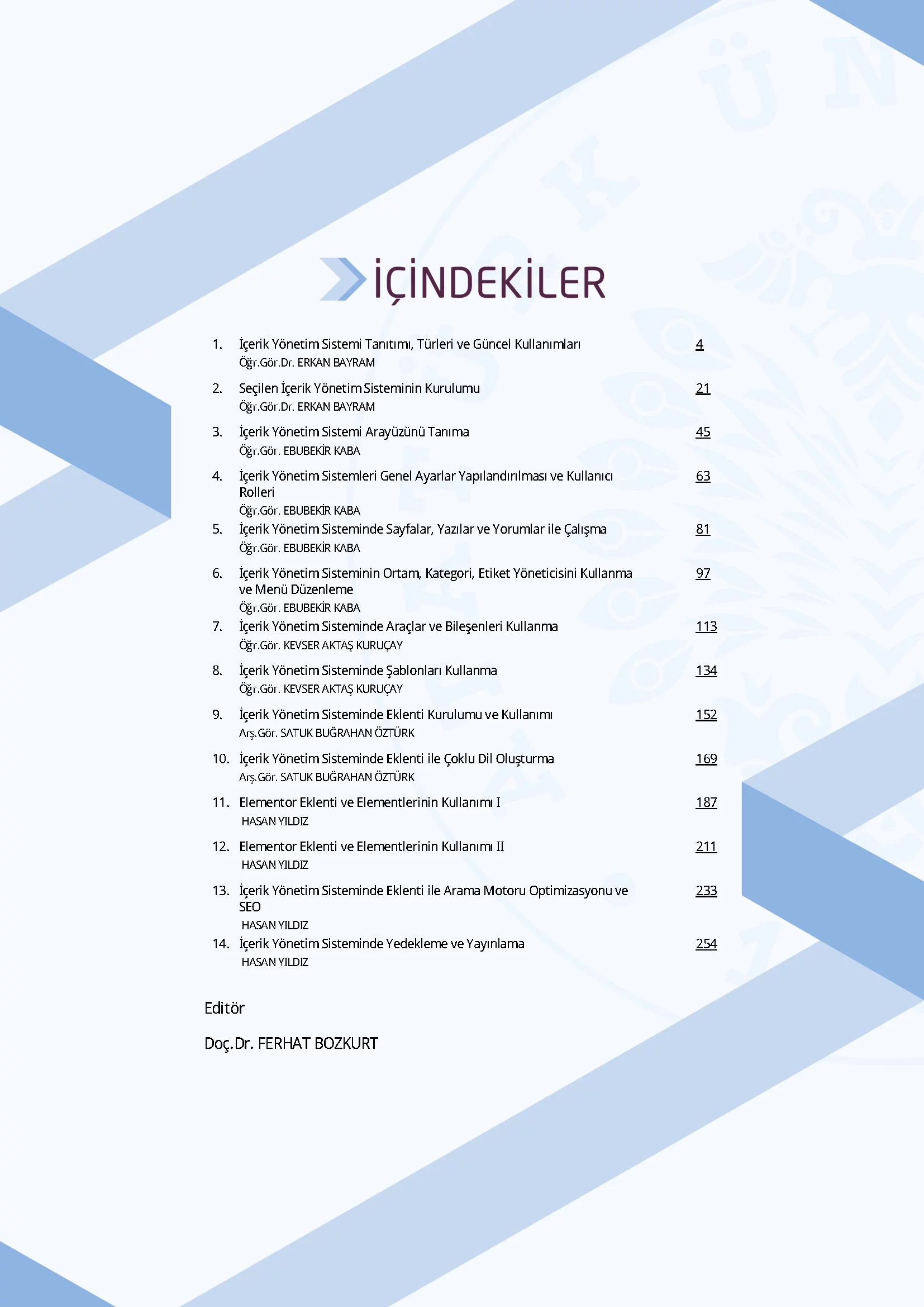 İçindekiler - İçerik Yönetim Sistemi