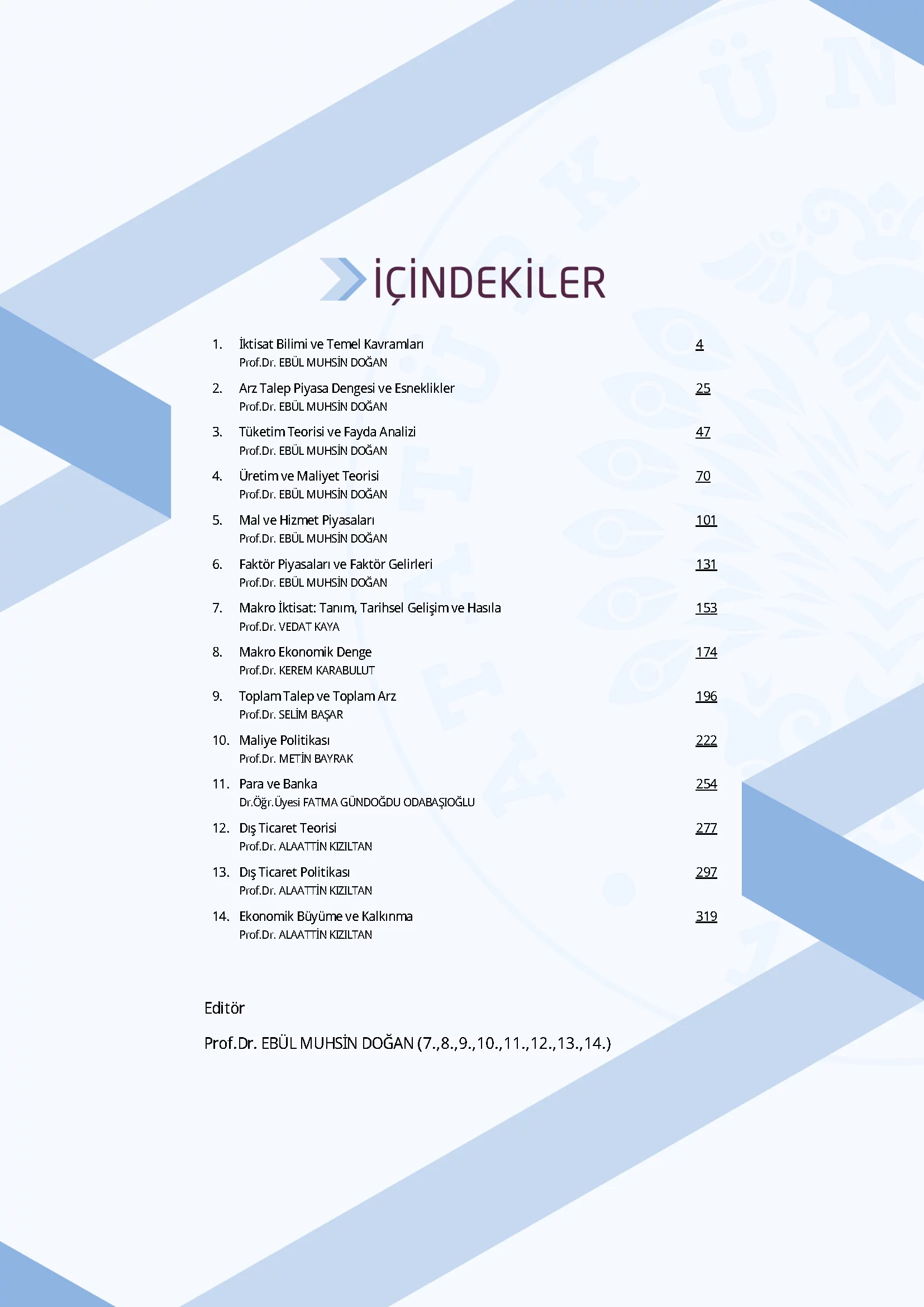 İçindekiler - İktisada Giriş