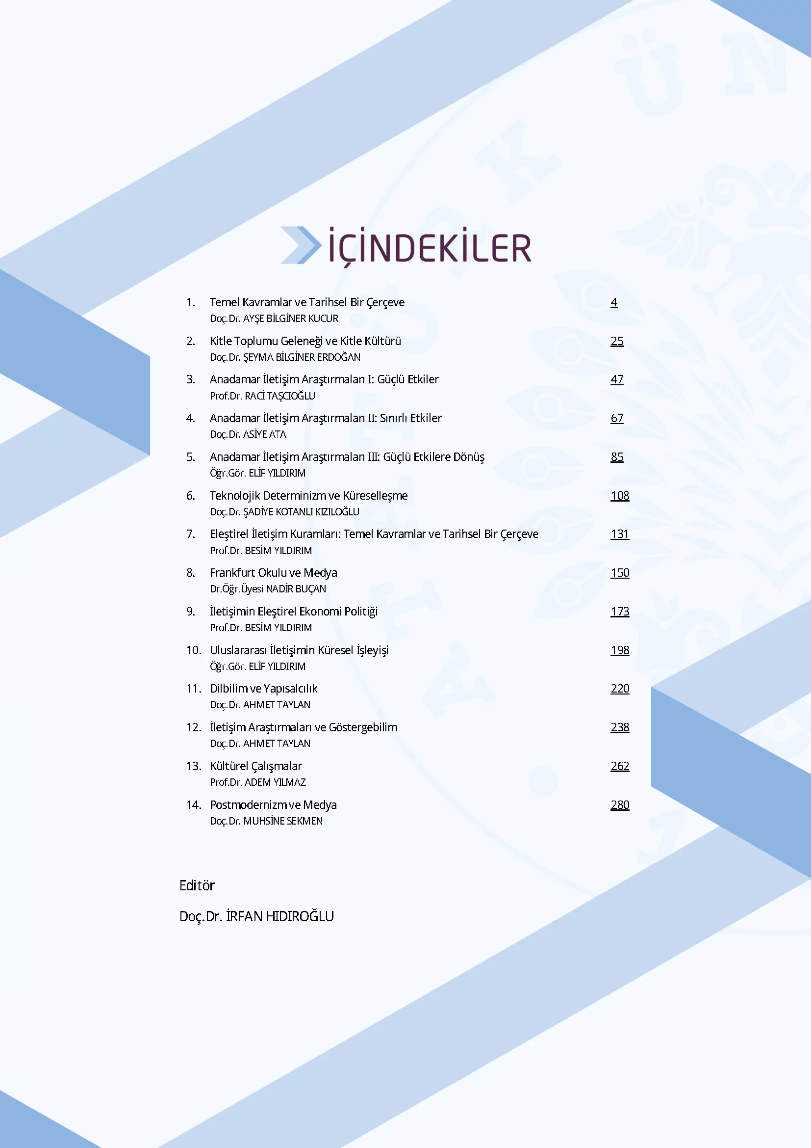 İçindekiler - İletişim Kuramları