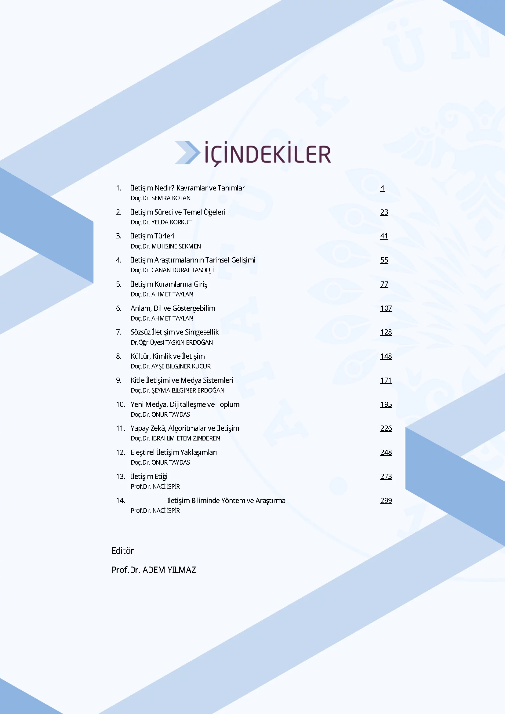 İçindekiler - İletişime Giriş