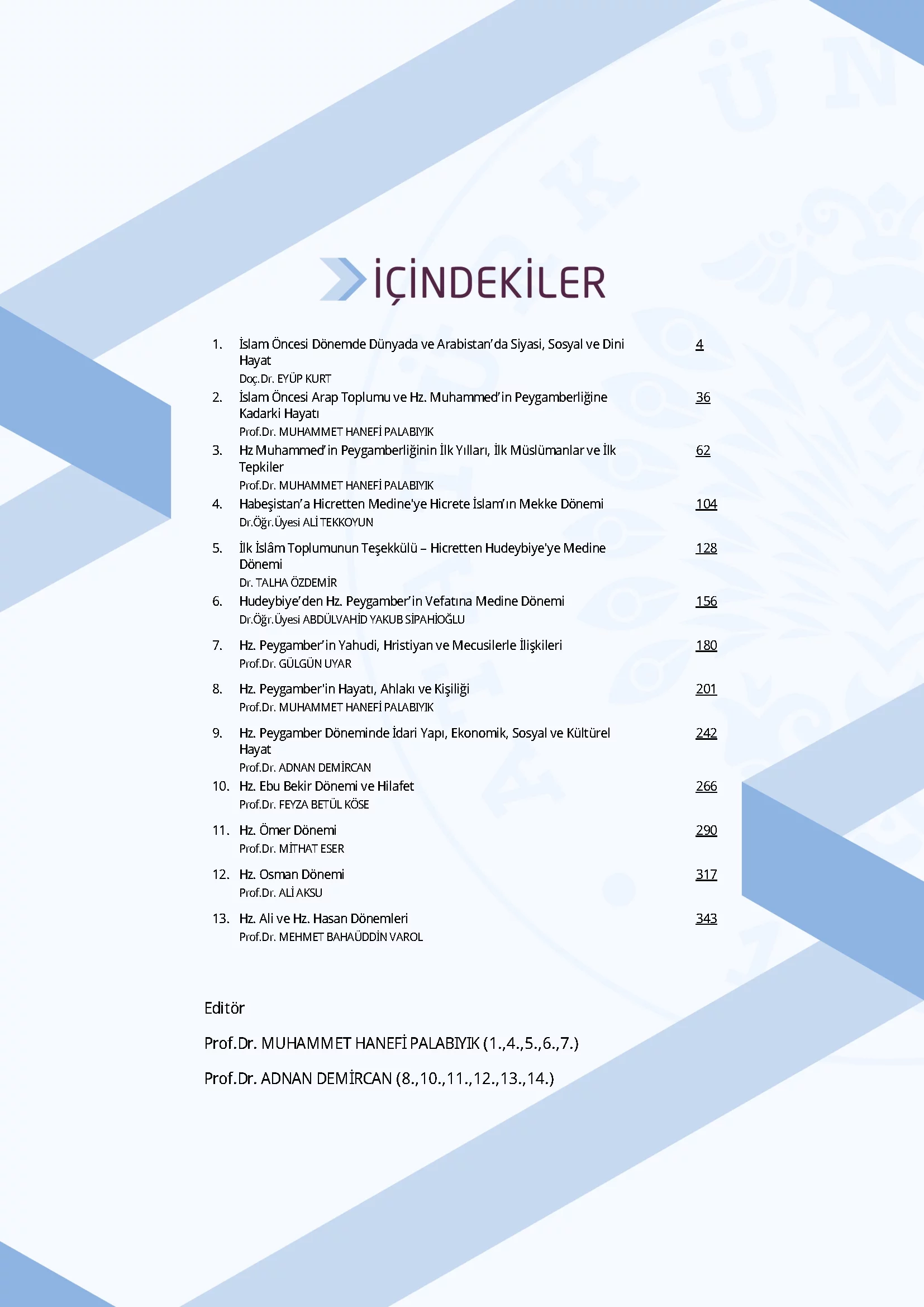 İçindekiler - İlk Dönem İslam Tarihi