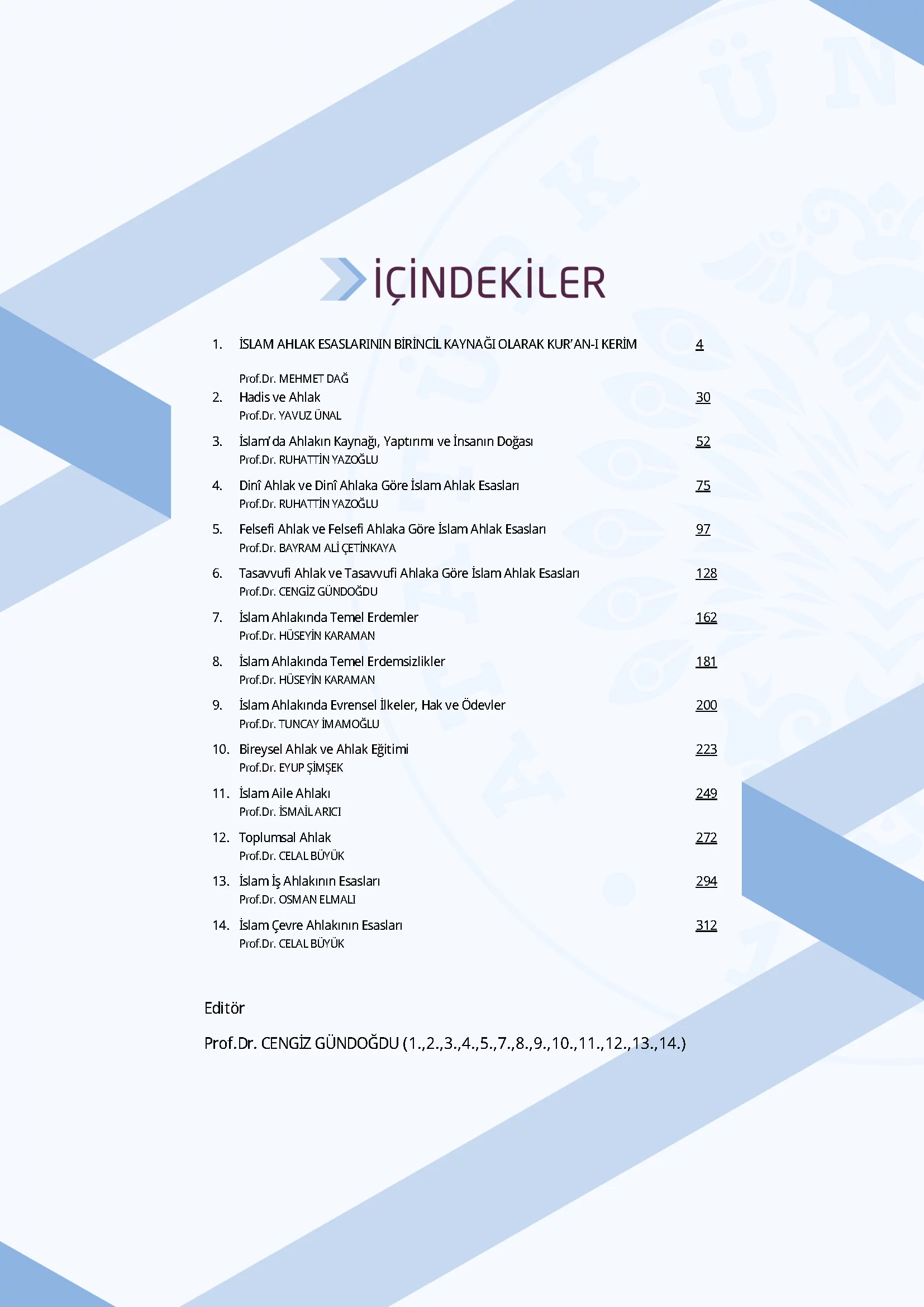 İçindekiler - İslam Ahlak Esasları