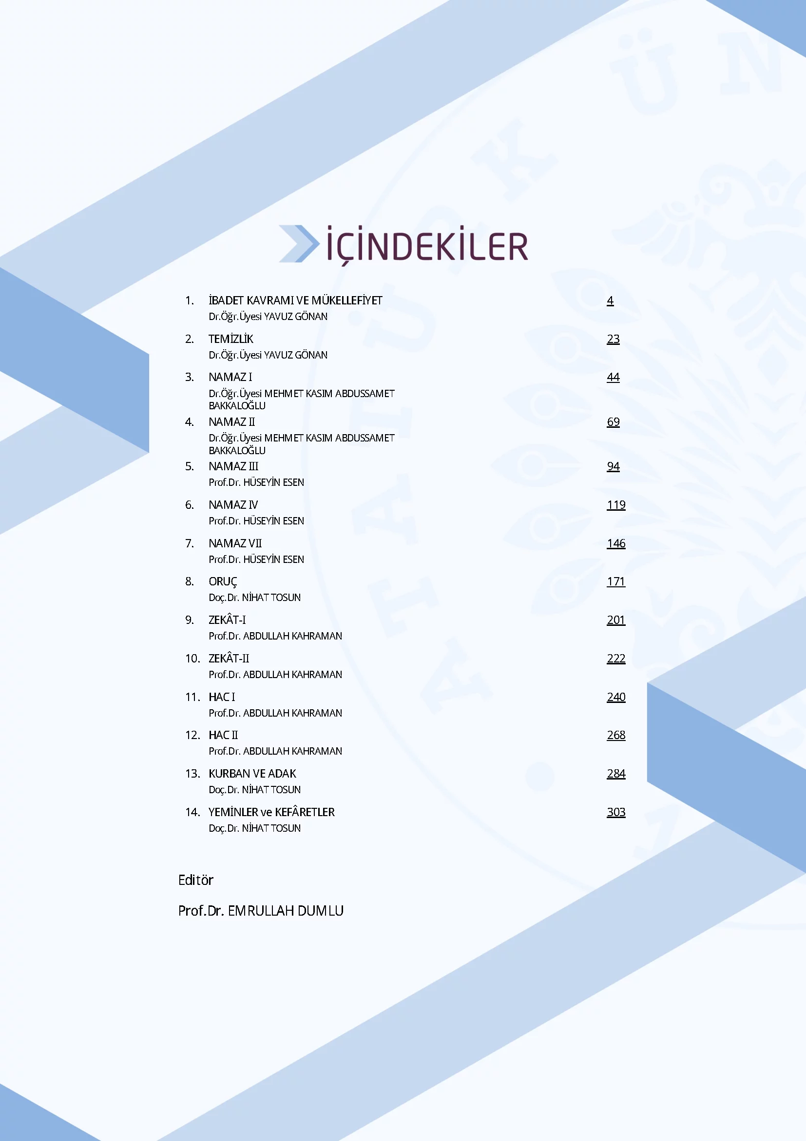 İçindekiler - İslam İbadet Esasları