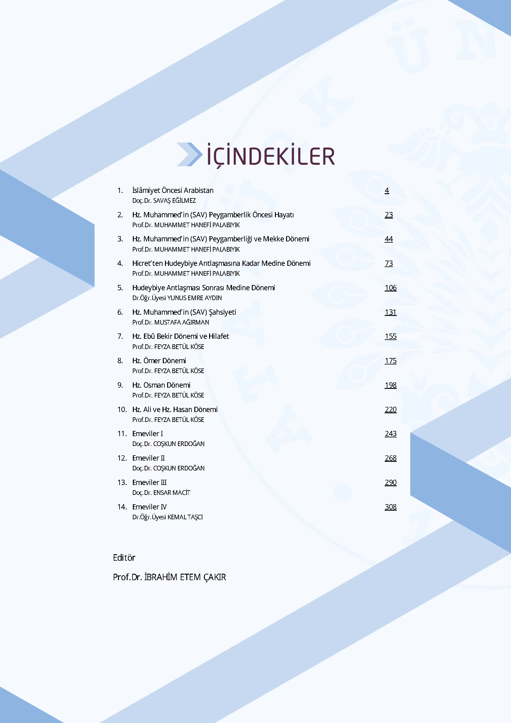 İçindekiler - İslam Tarihi I