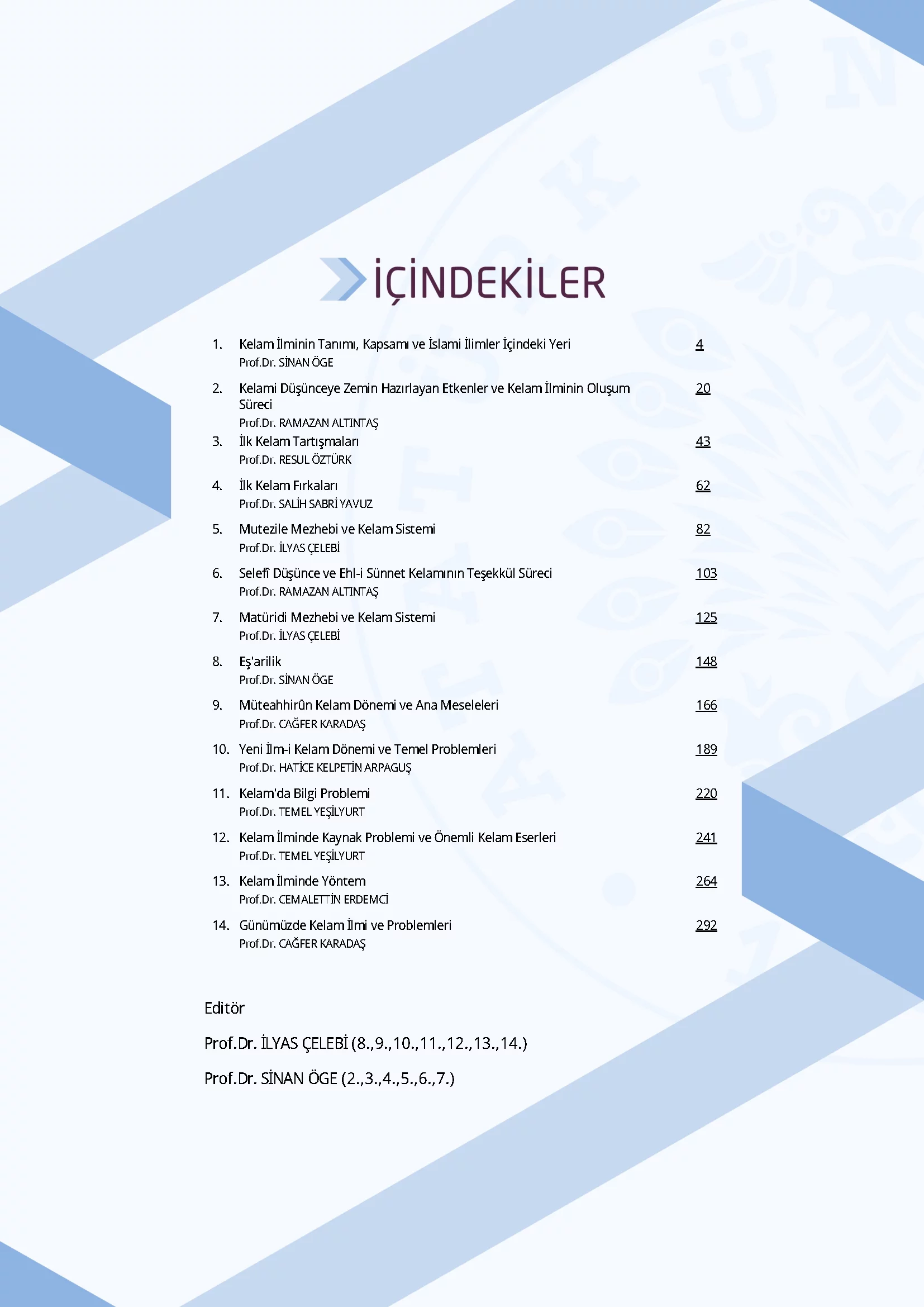 İçindekiler - Kelama Giriş