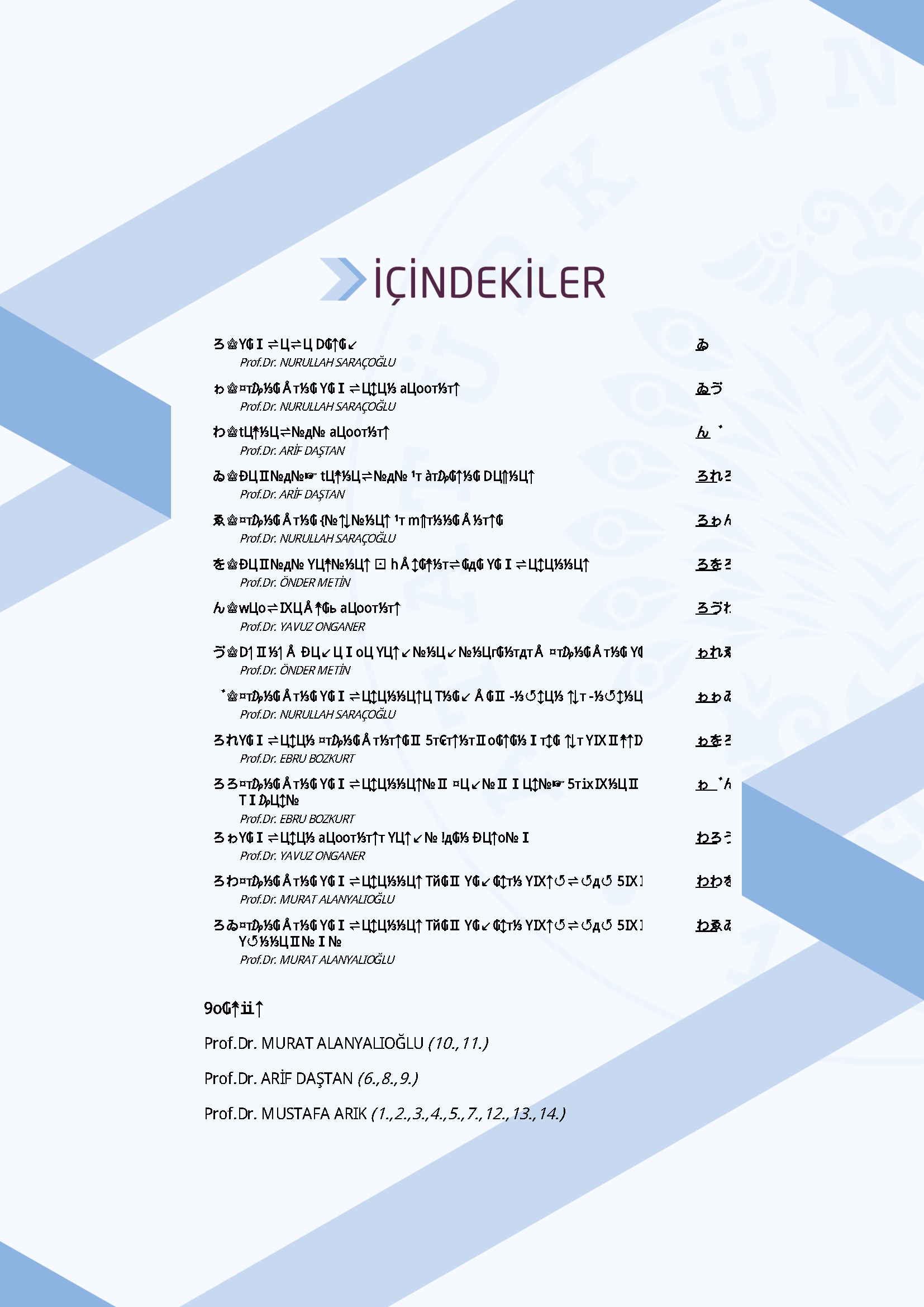 İçindekiler - Kimyasal Maddeler ve Tehlikeleri