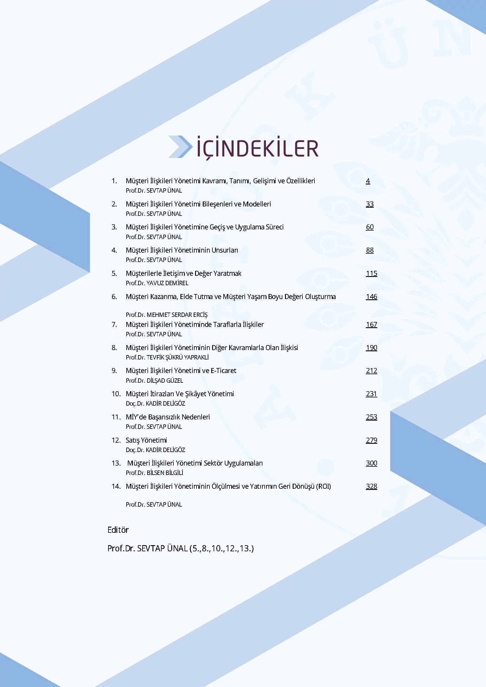 İçindekiler - Müşteri İlişkileri Yönetimi