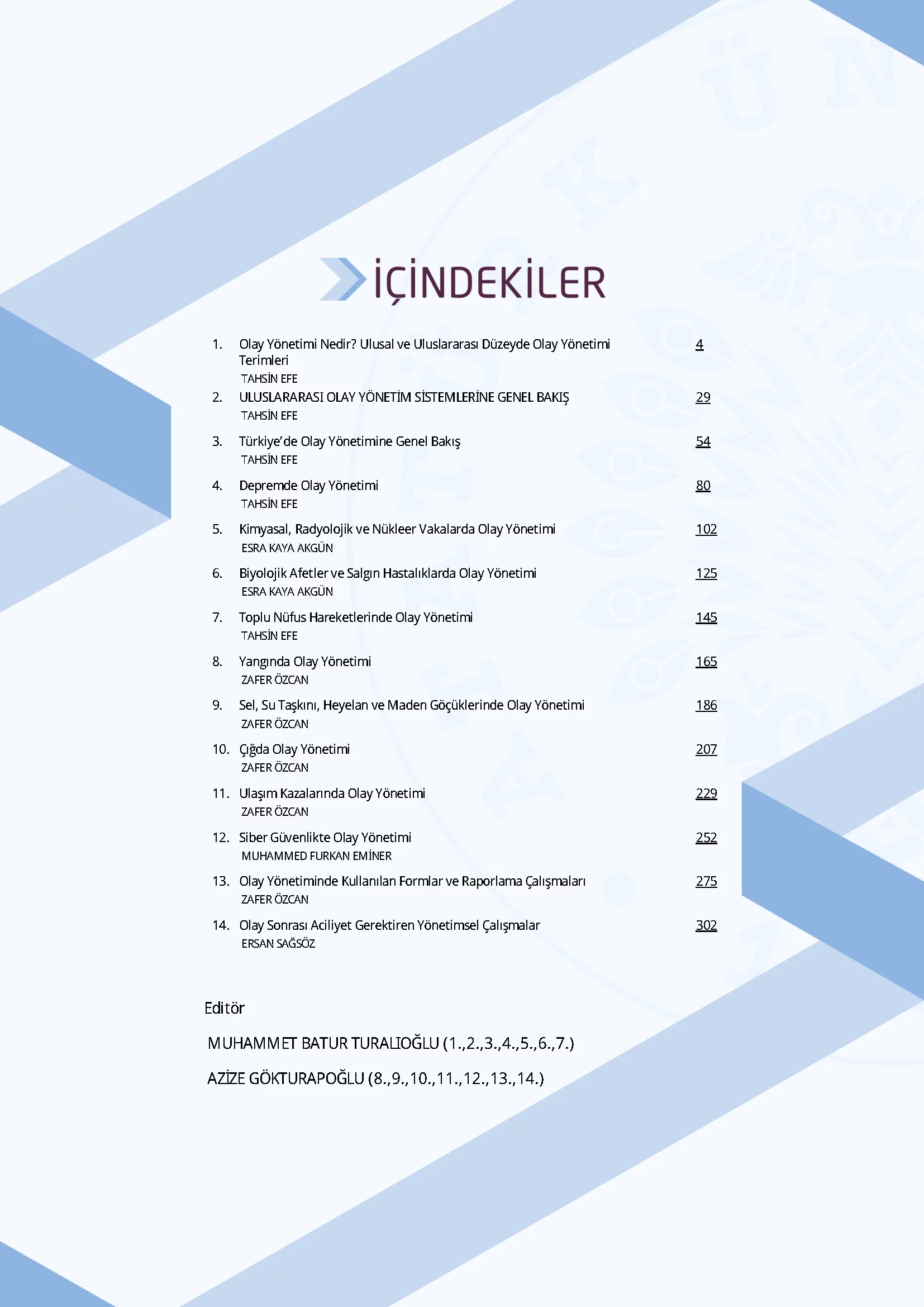 İçindekiler - Olay Yönetim Sistemi