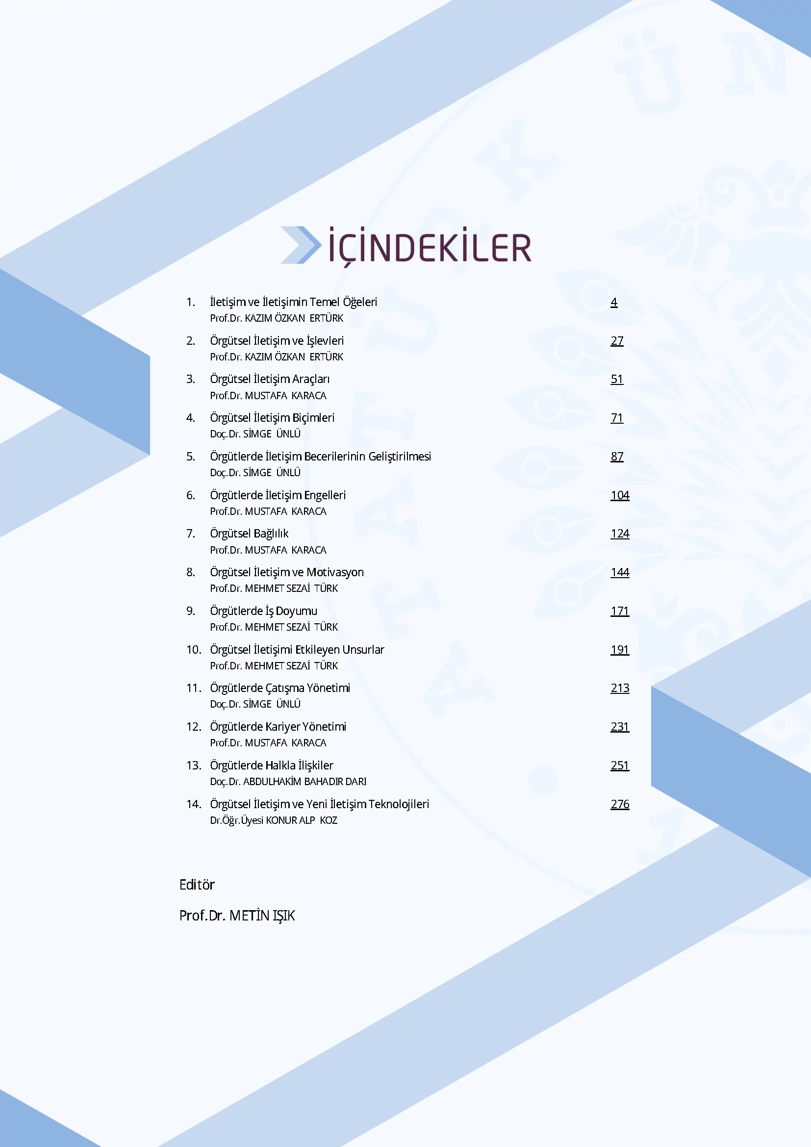 İçindekiler - Örgütsel İletişim