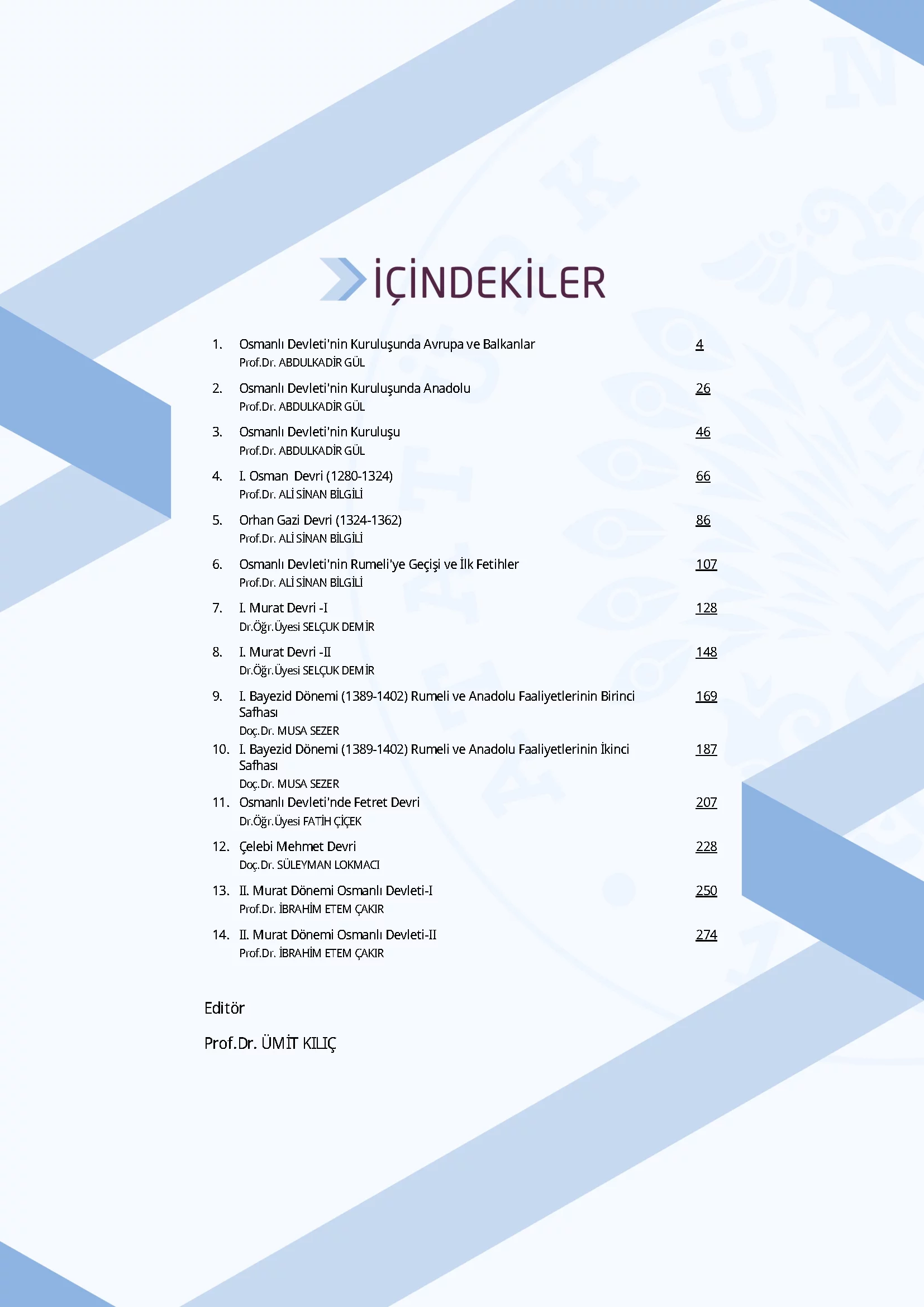 İçindekiler - Osmanlı Tarihi I