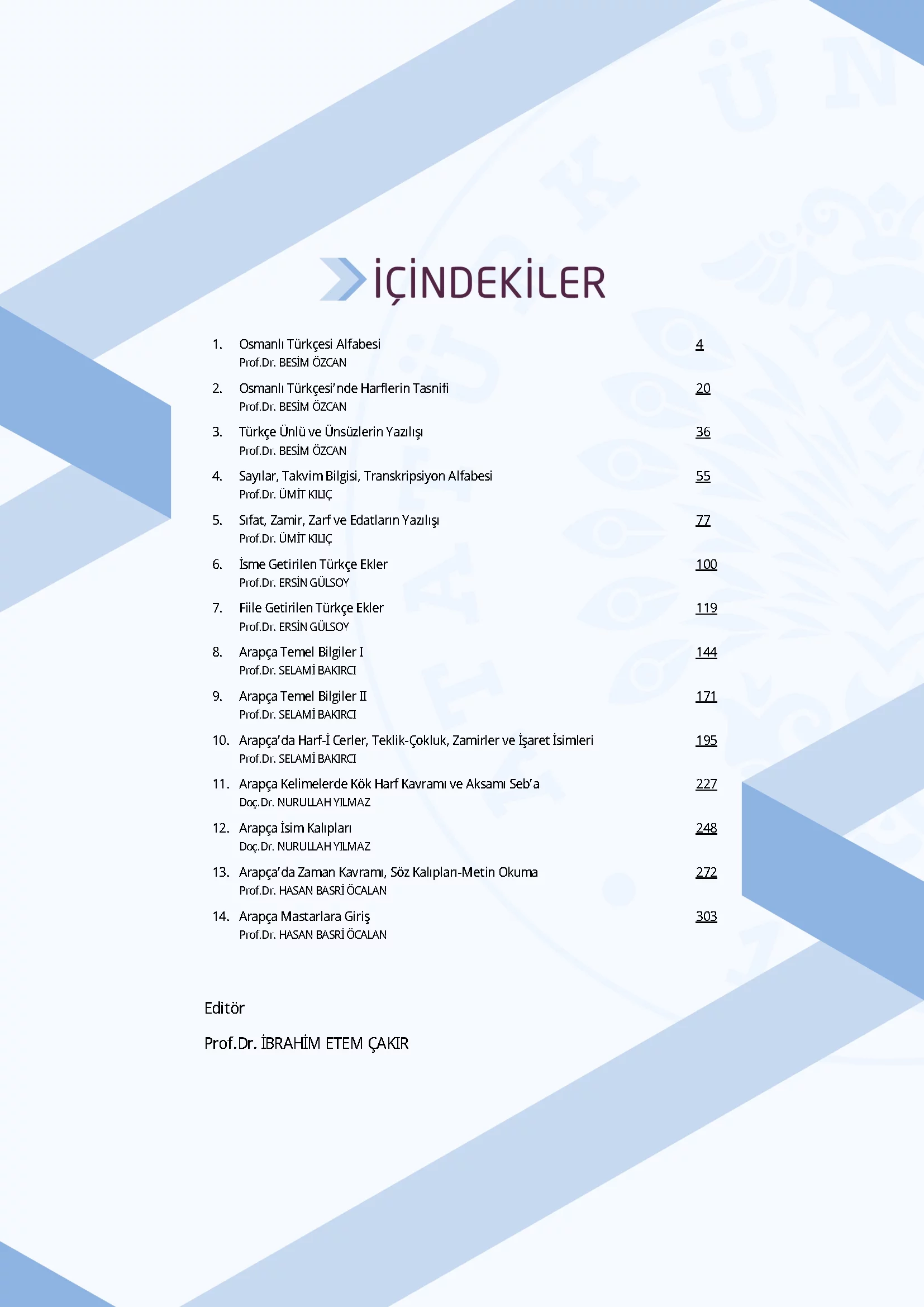 İçindekiler - Osmanlı Türkçesi I