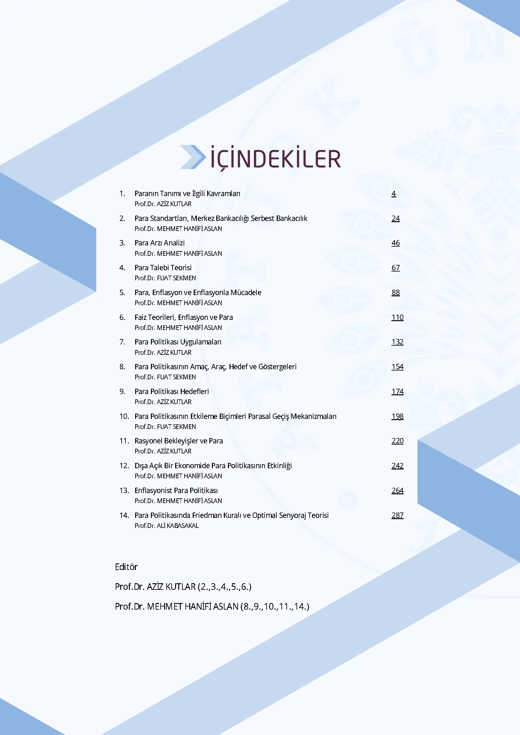 İçindekiler - Para ve Bankacılık