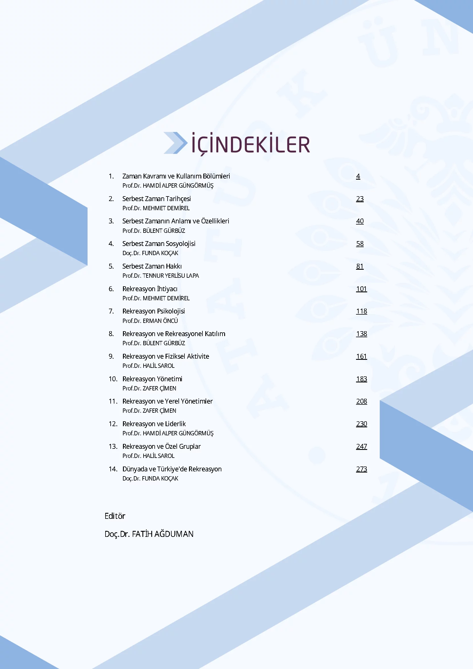 İçindekiler - Rekreasyona Giriş