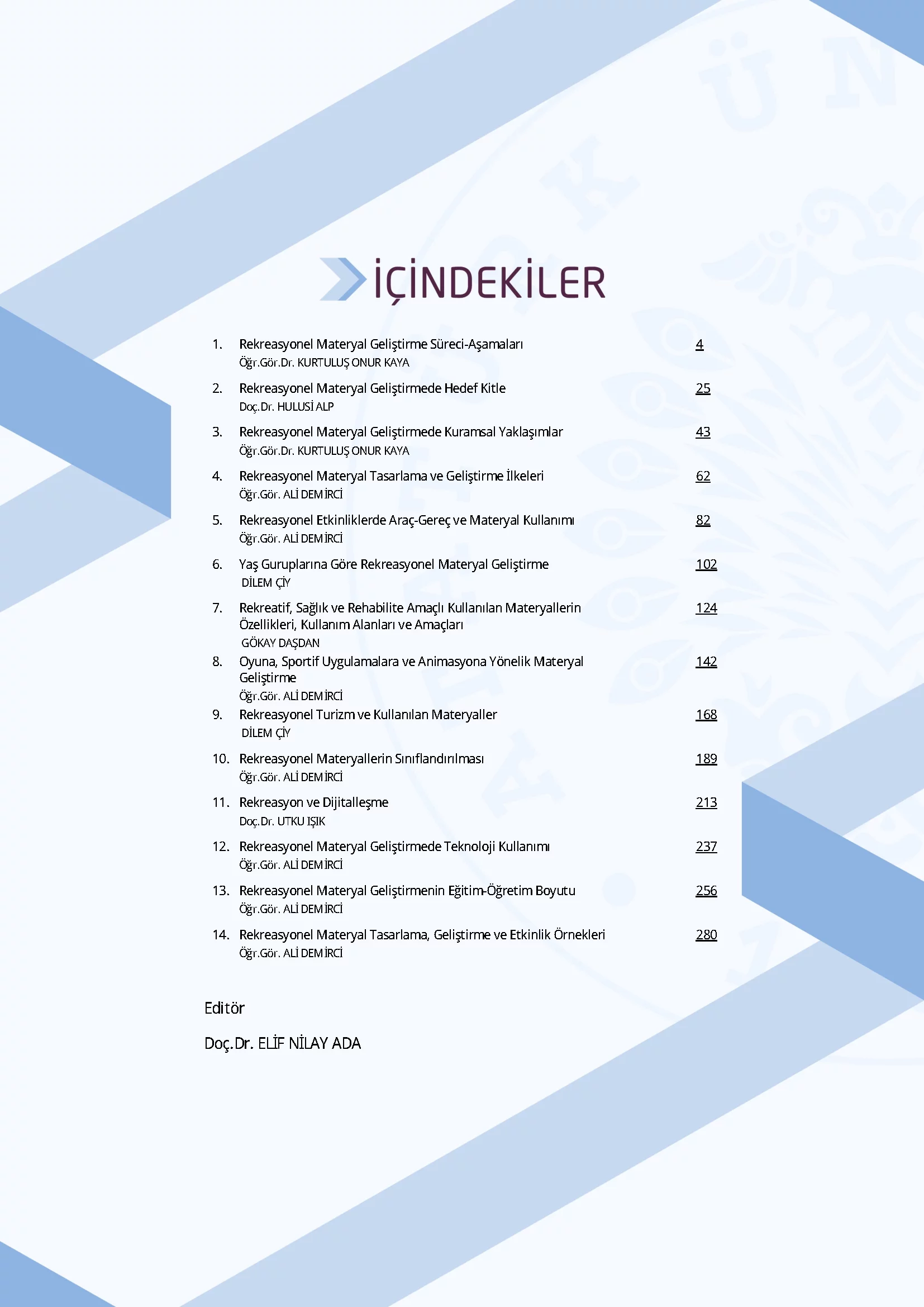 İçindekiler - Rekreasyonel Materyal Geliştirme