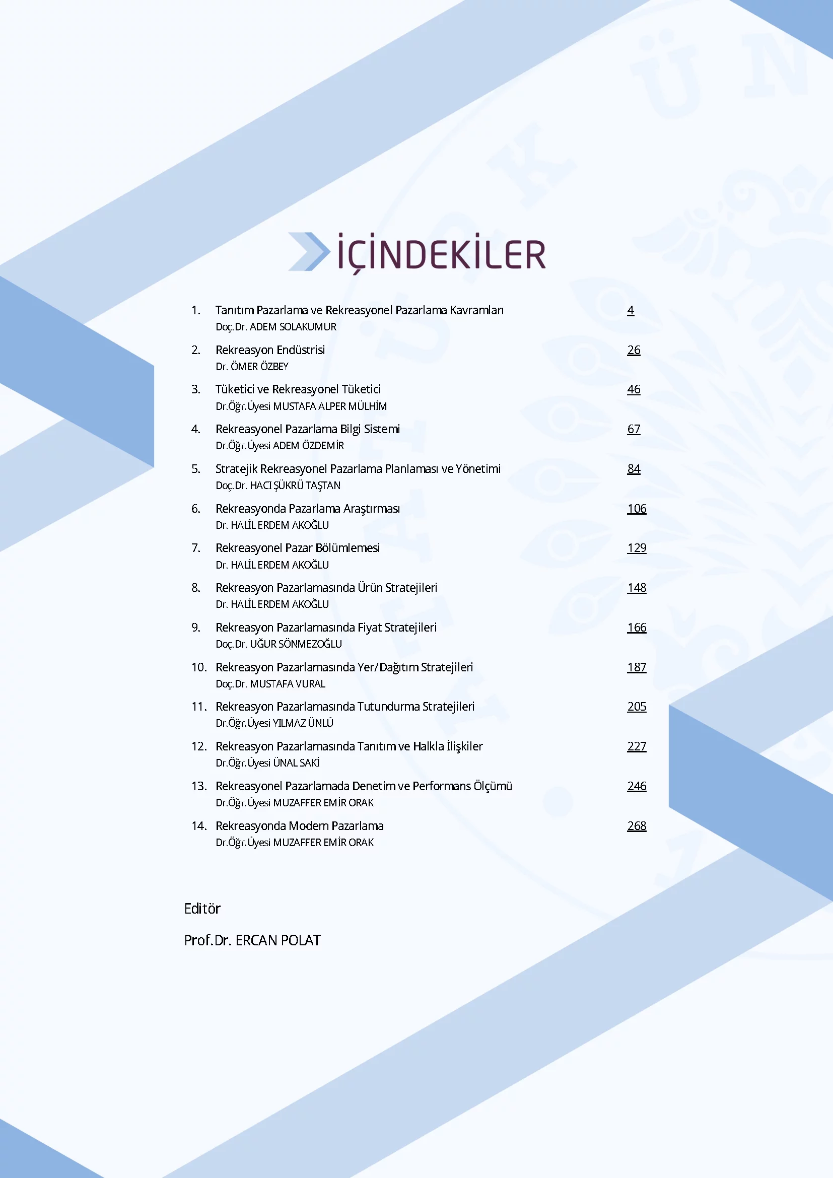 İçindekiler - Rekreasyonel Tanıtım ve Pazarlama