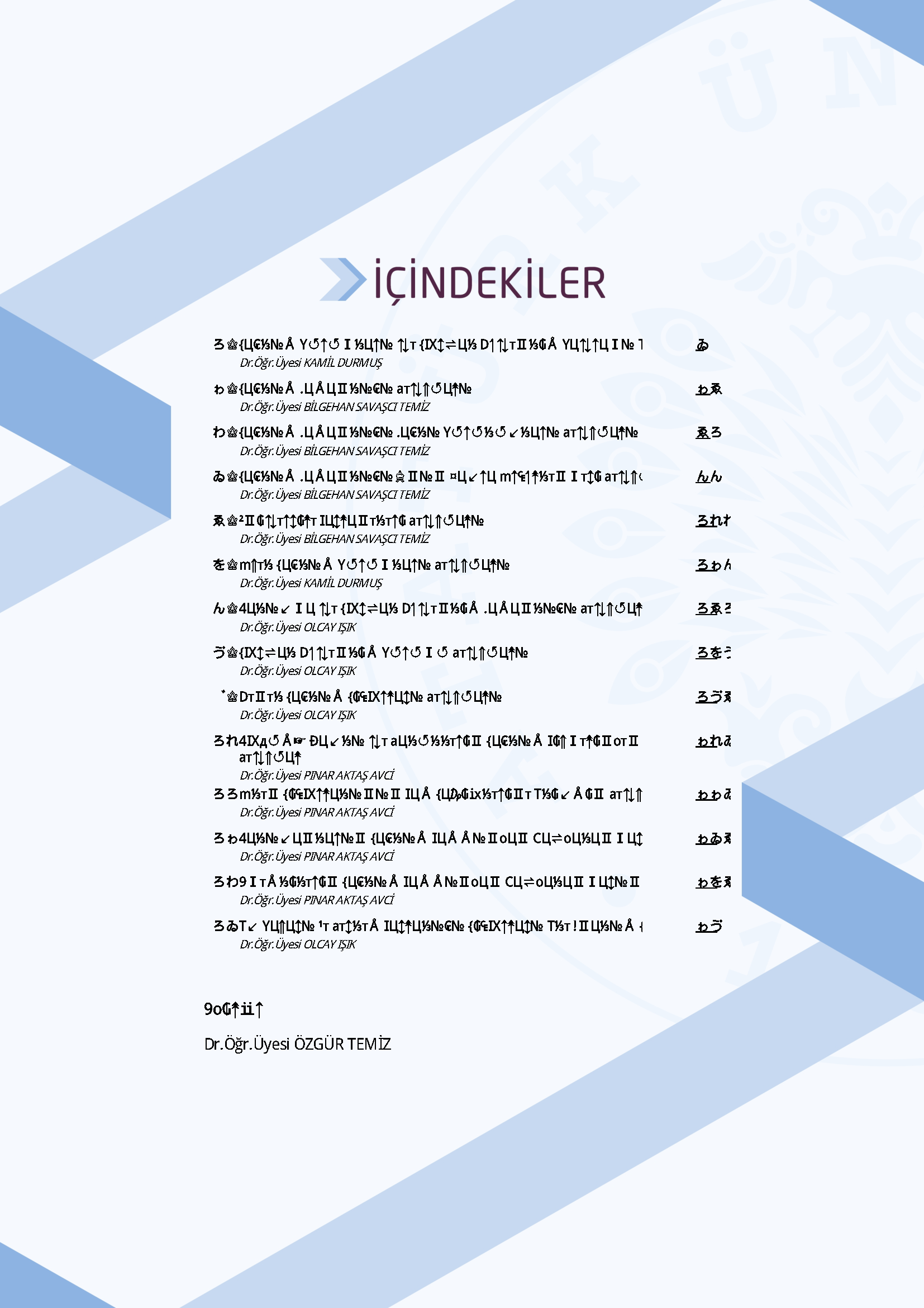 İçindekiler - Sağlık Kurumları ve Sosyal Güvenlik Mevzuatı