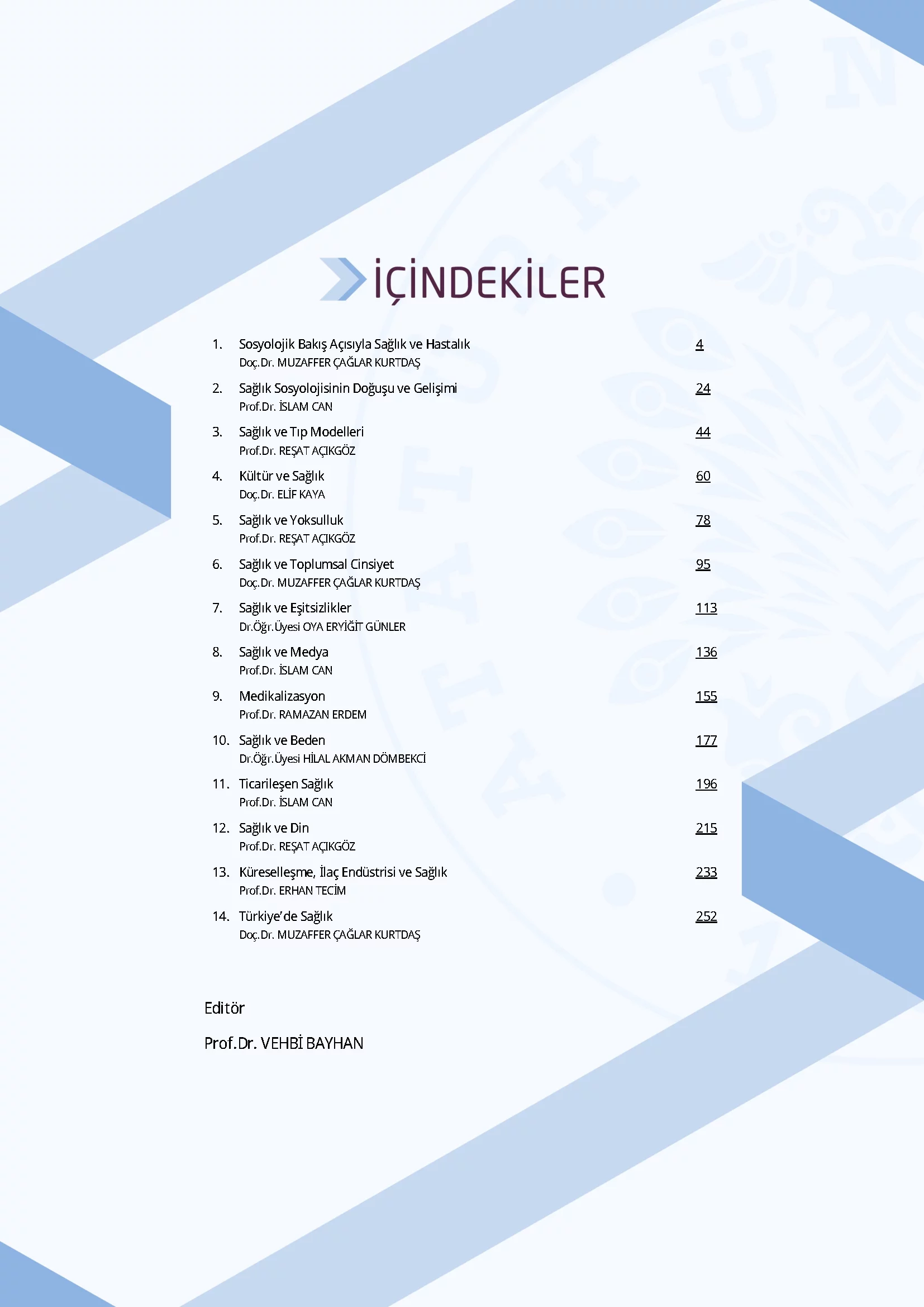 İçindekiler - Sağlık Sosyolojisi