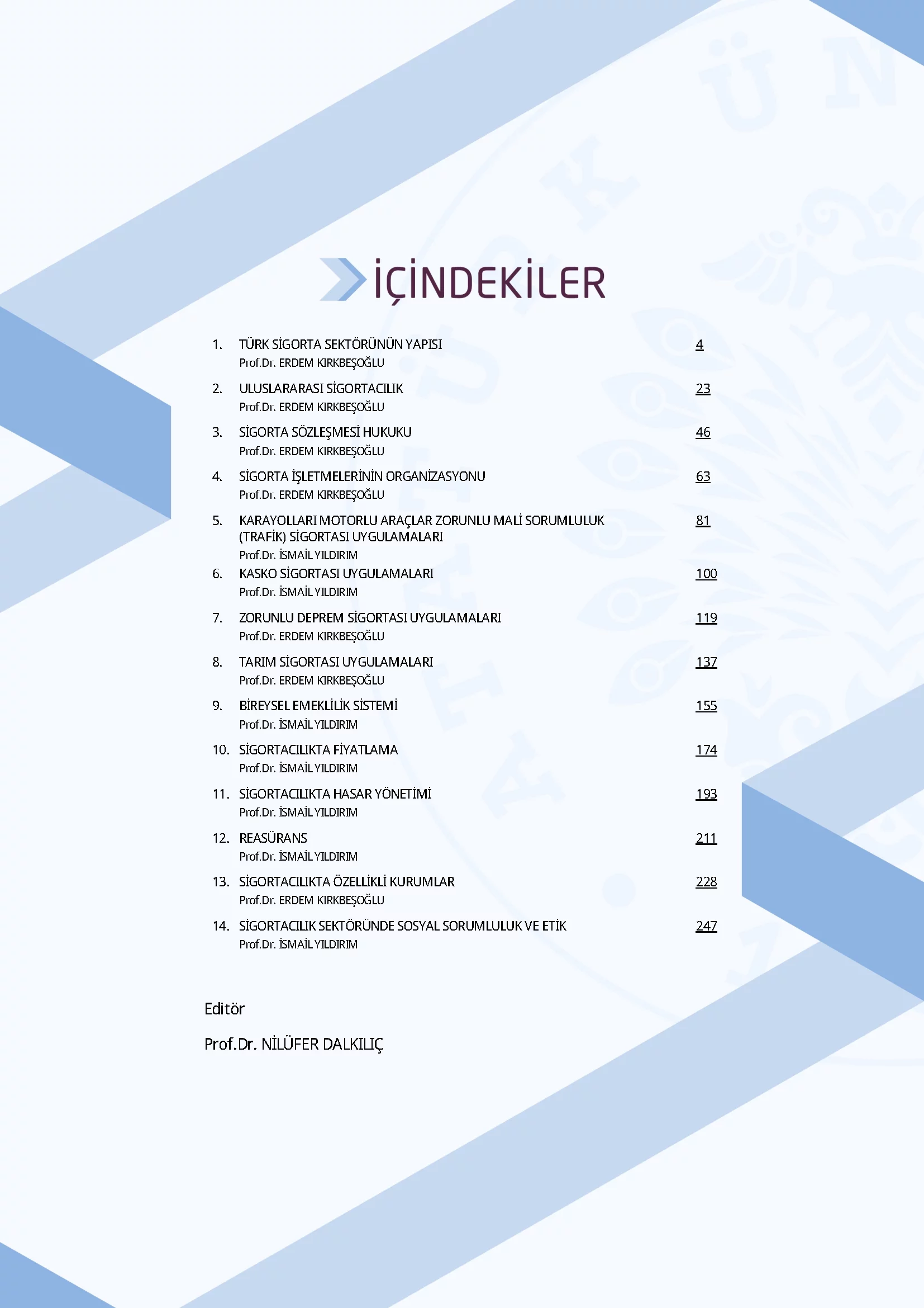 İçindekiler - Sigortacılık Uygulamaları