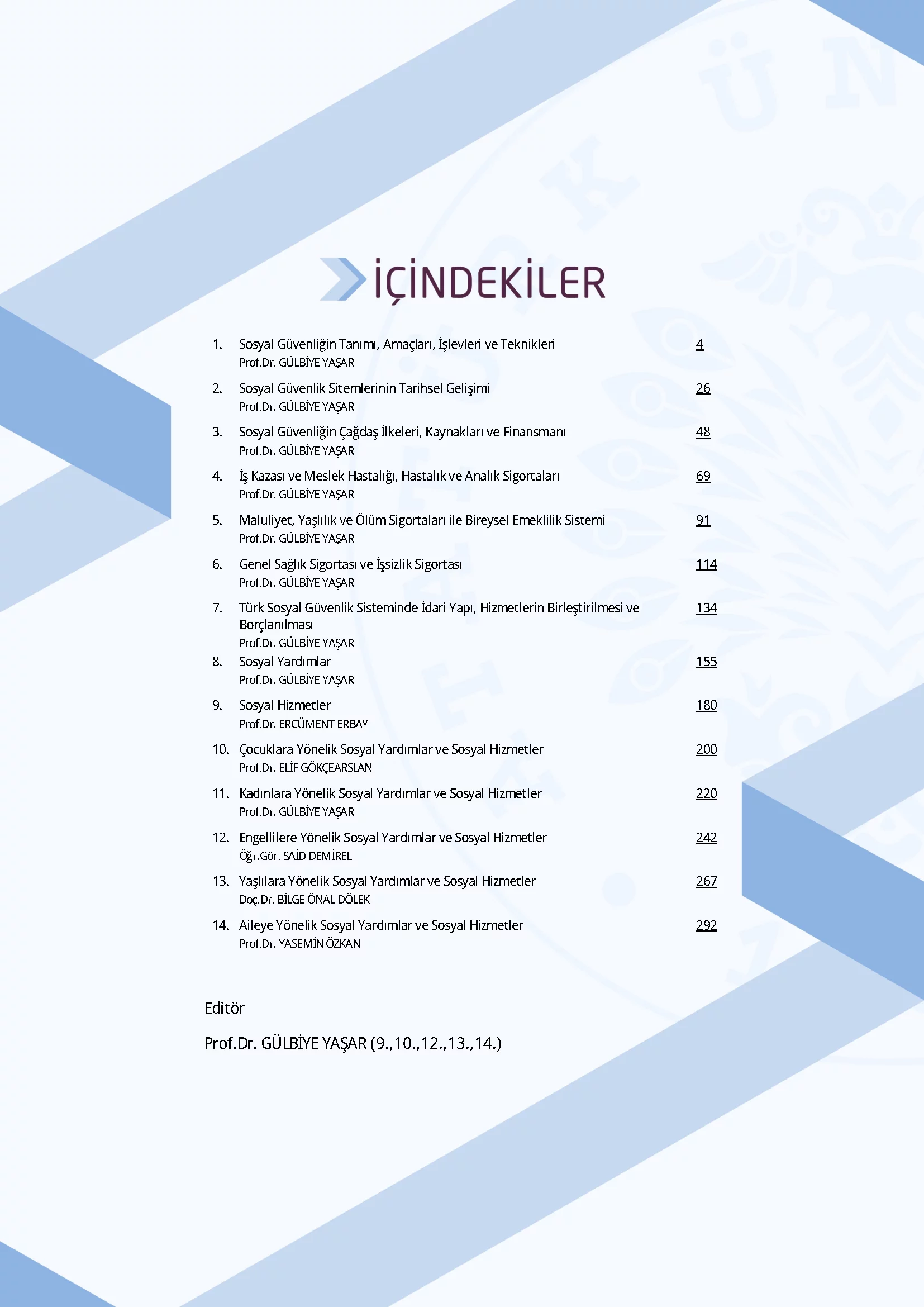 İçindekiler - Sosyal Güvenlik Sistemi