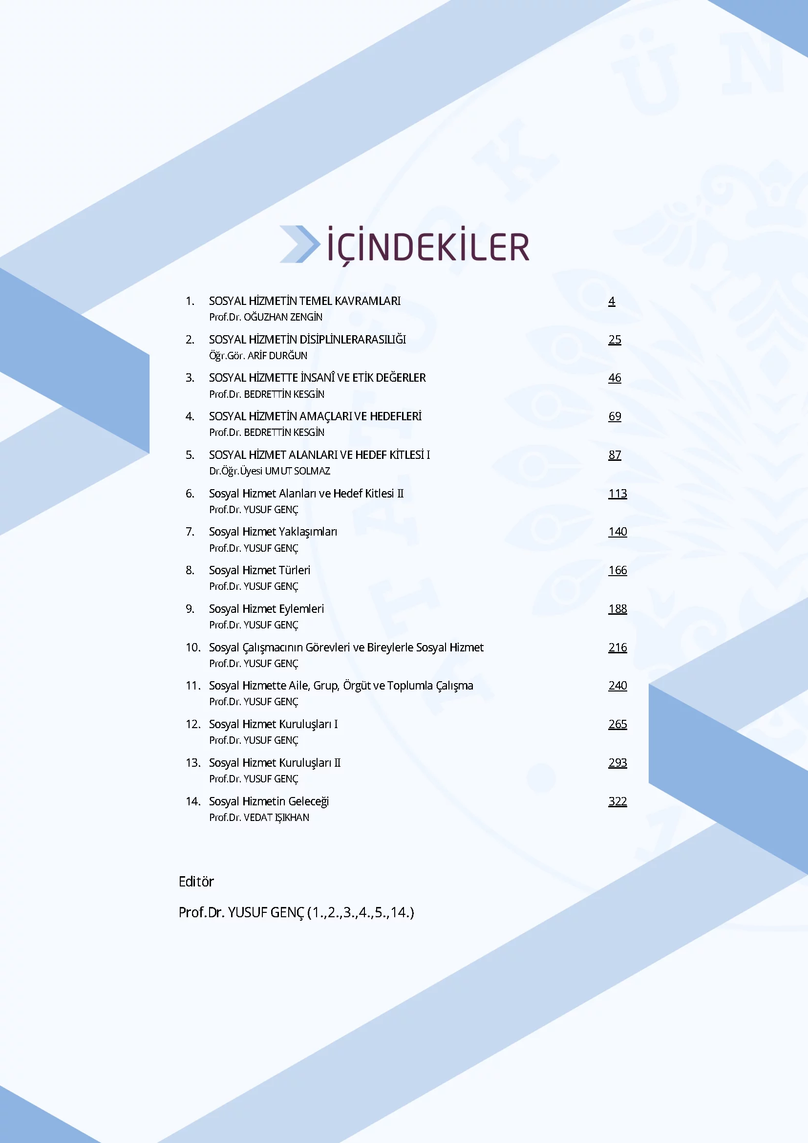 İçindekiler - Sosyal Hizmet Bilimine Giriş