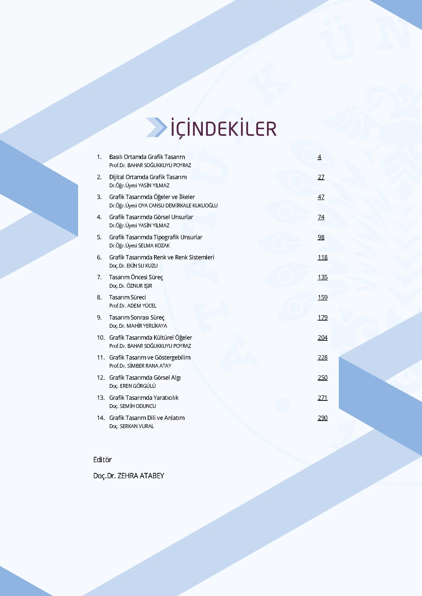 İçindekiler - Tasarımda Kurgu ve Analiz