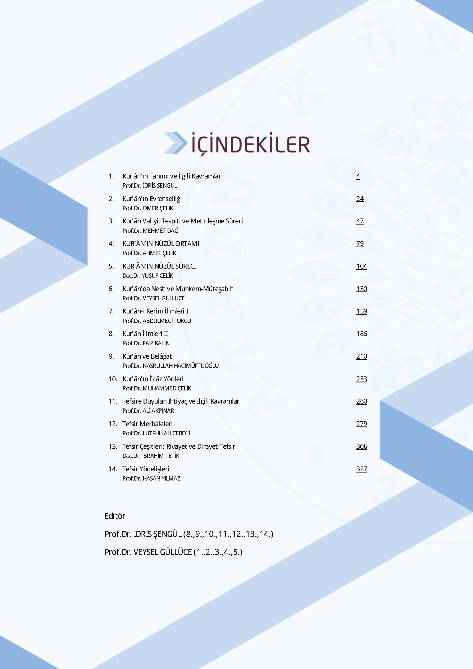 İçindekiler - Tefsir Tarihi ve Usulü