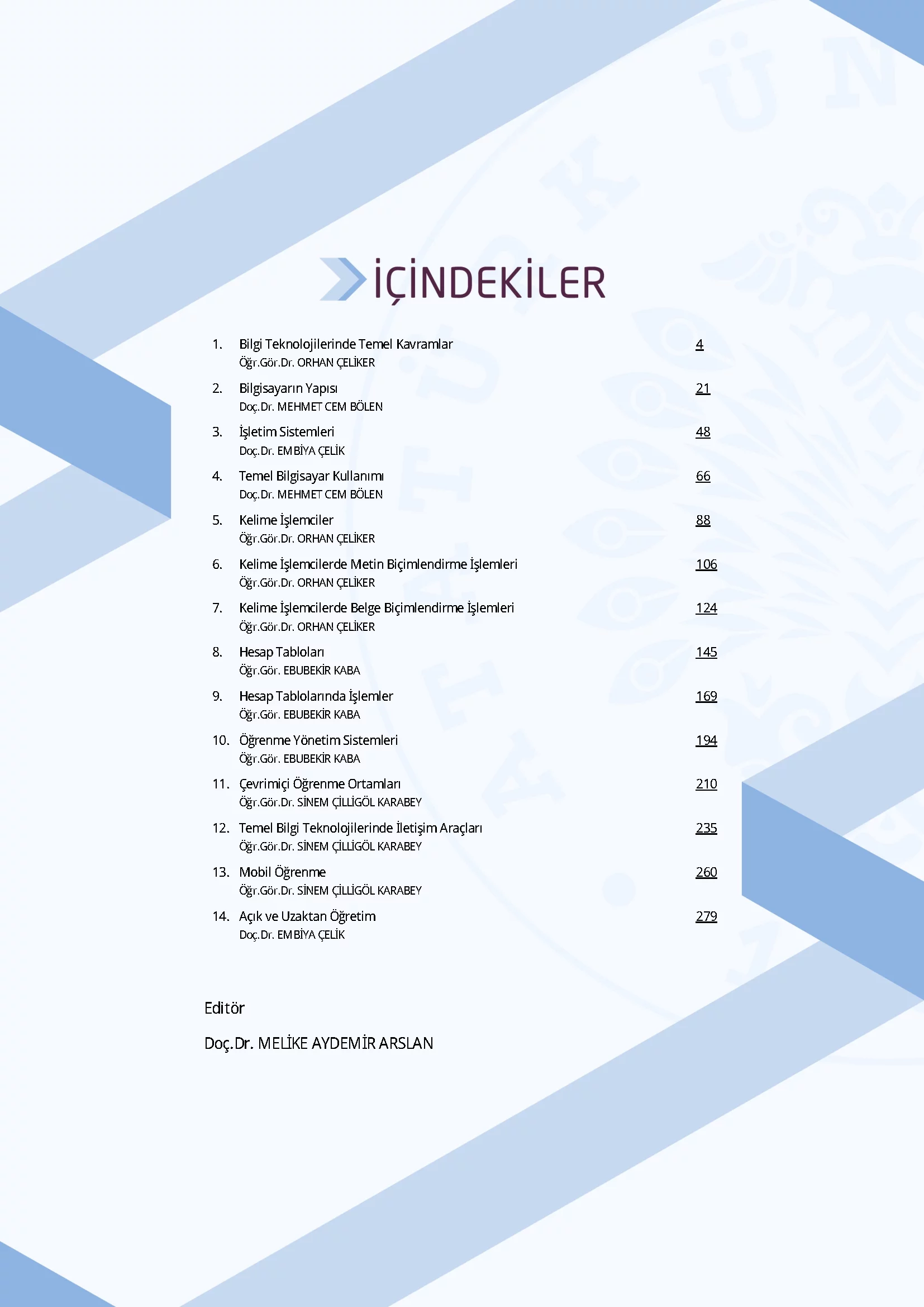 İçindekiler - Temel Bilgi Teknolojileri I