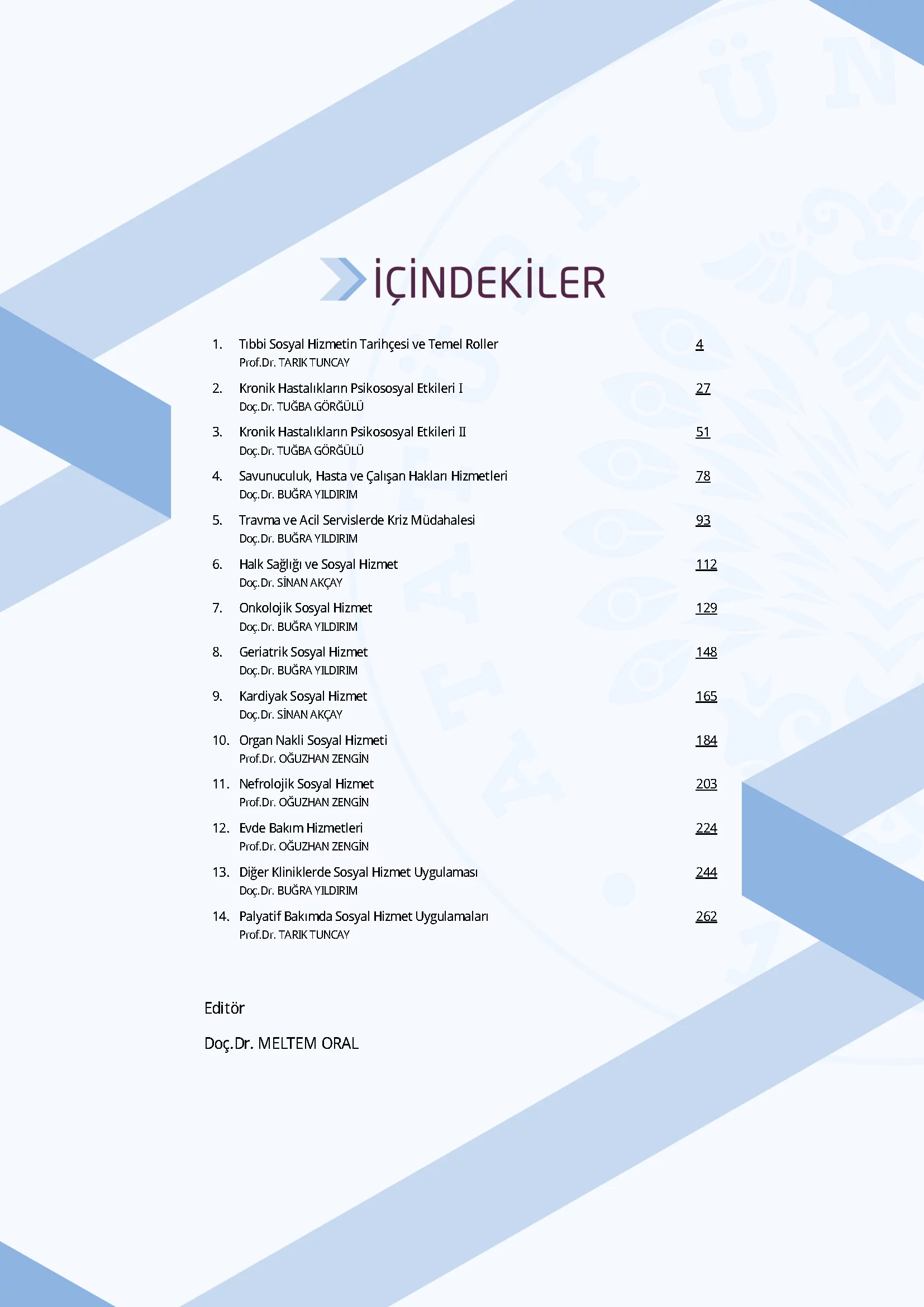 İçindekiler - Tıbbi Sosyal Hizmet